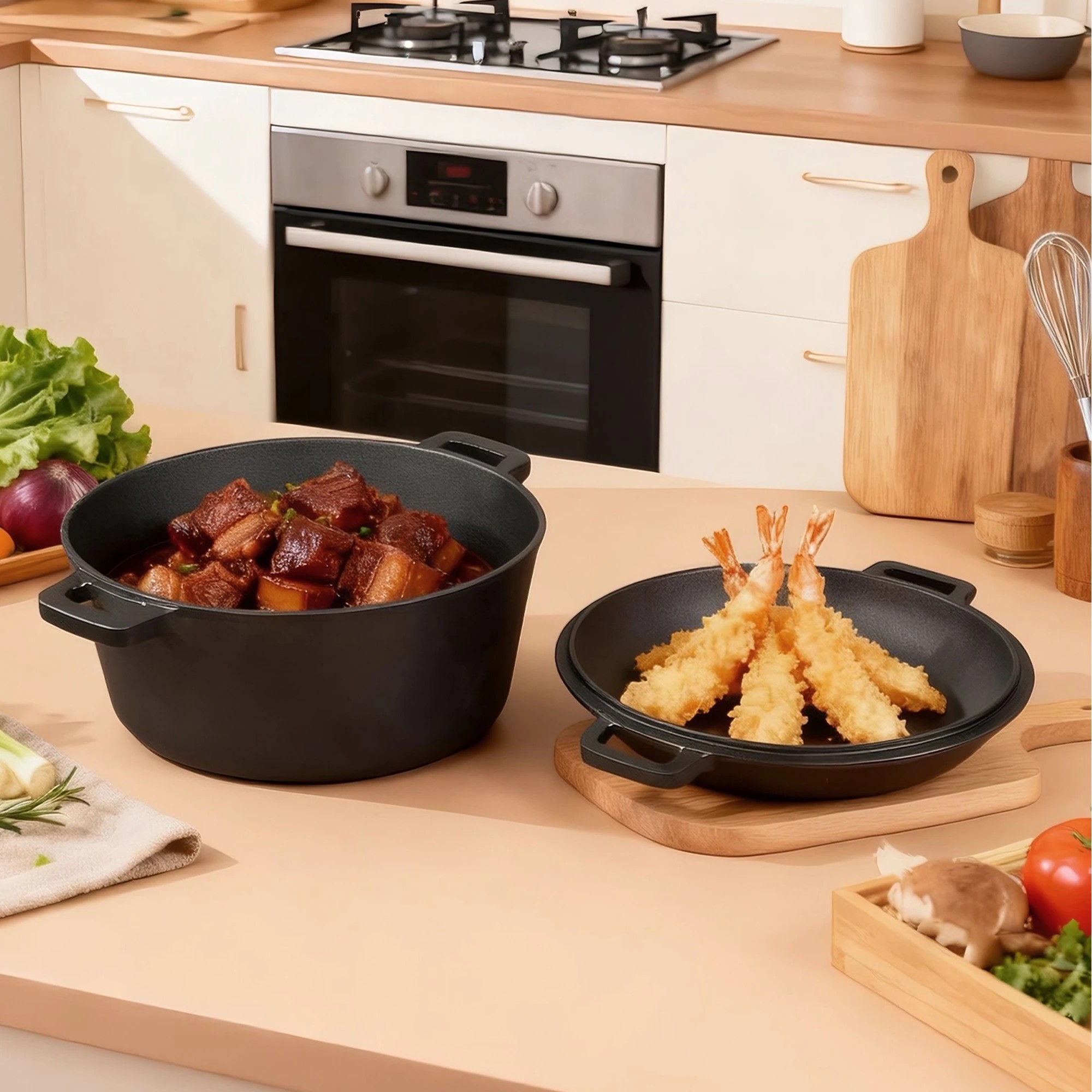 7 Toque 5.84L Double Dutch Oven 2 in 1, 7 of 9