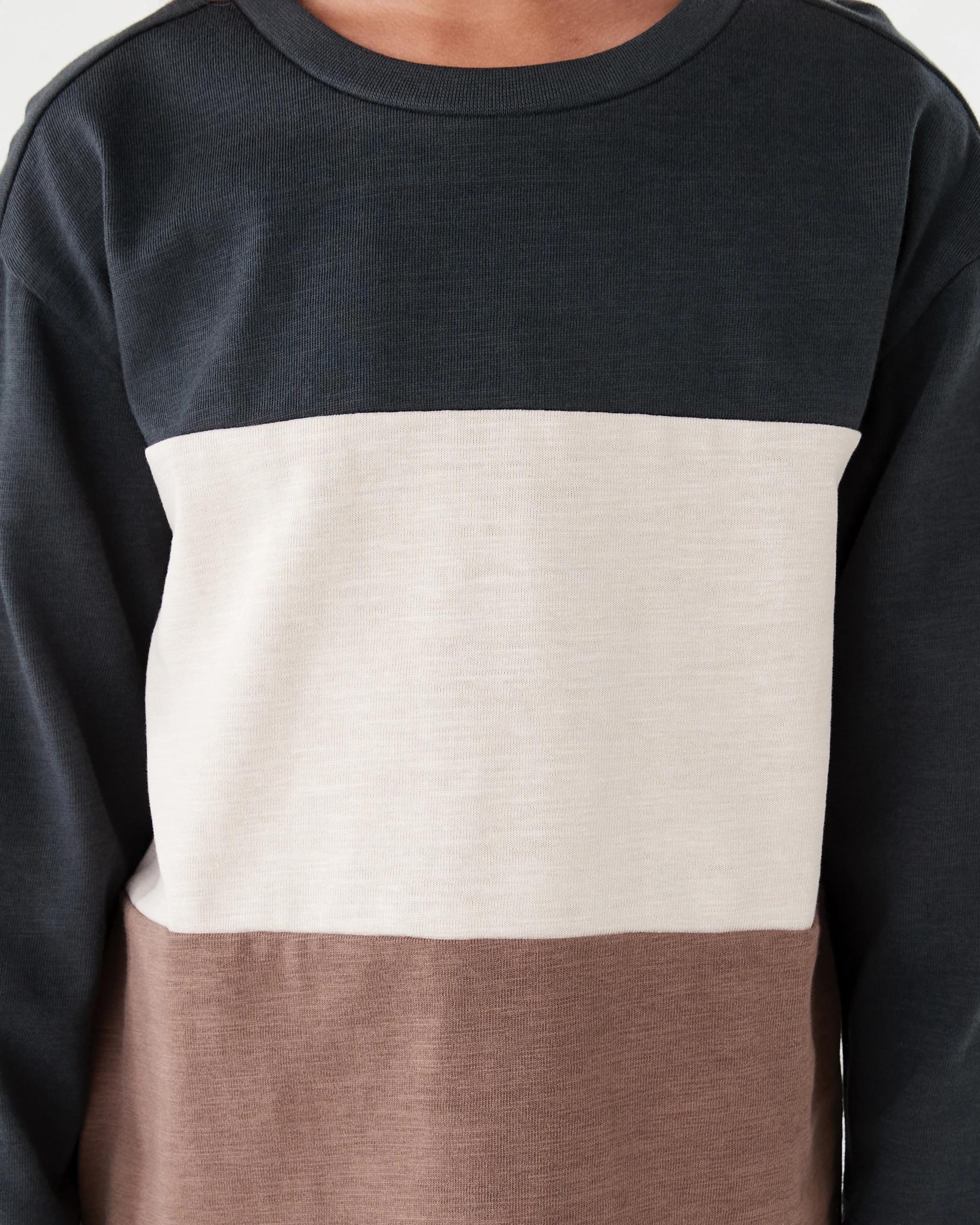 5 Long Sleeve Panel T-shirt Mlky Brwn, 5 of 7