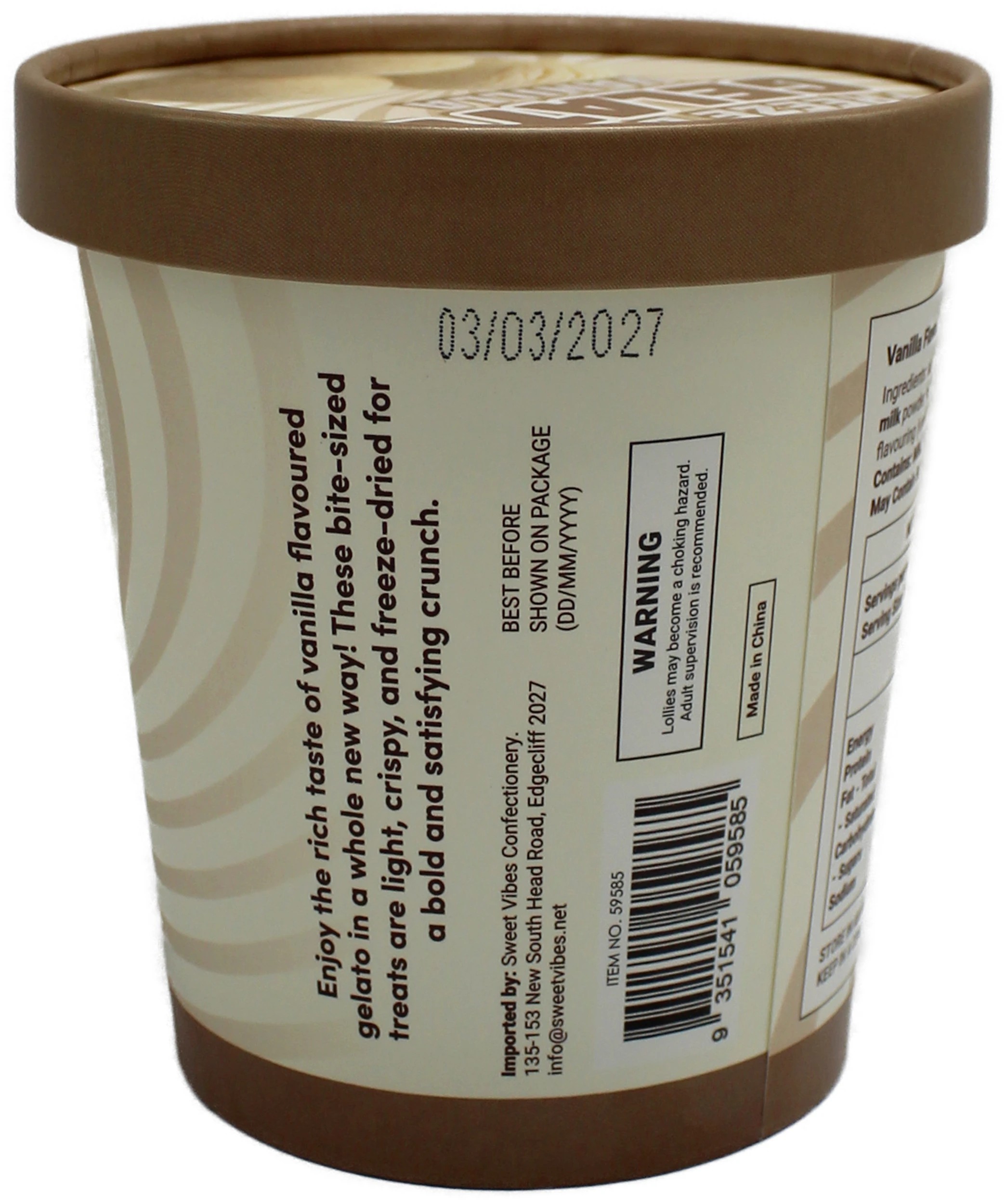 3 Sweet Vibes Freeze Dried Gelato 50g - Vanilla, 3 of 3