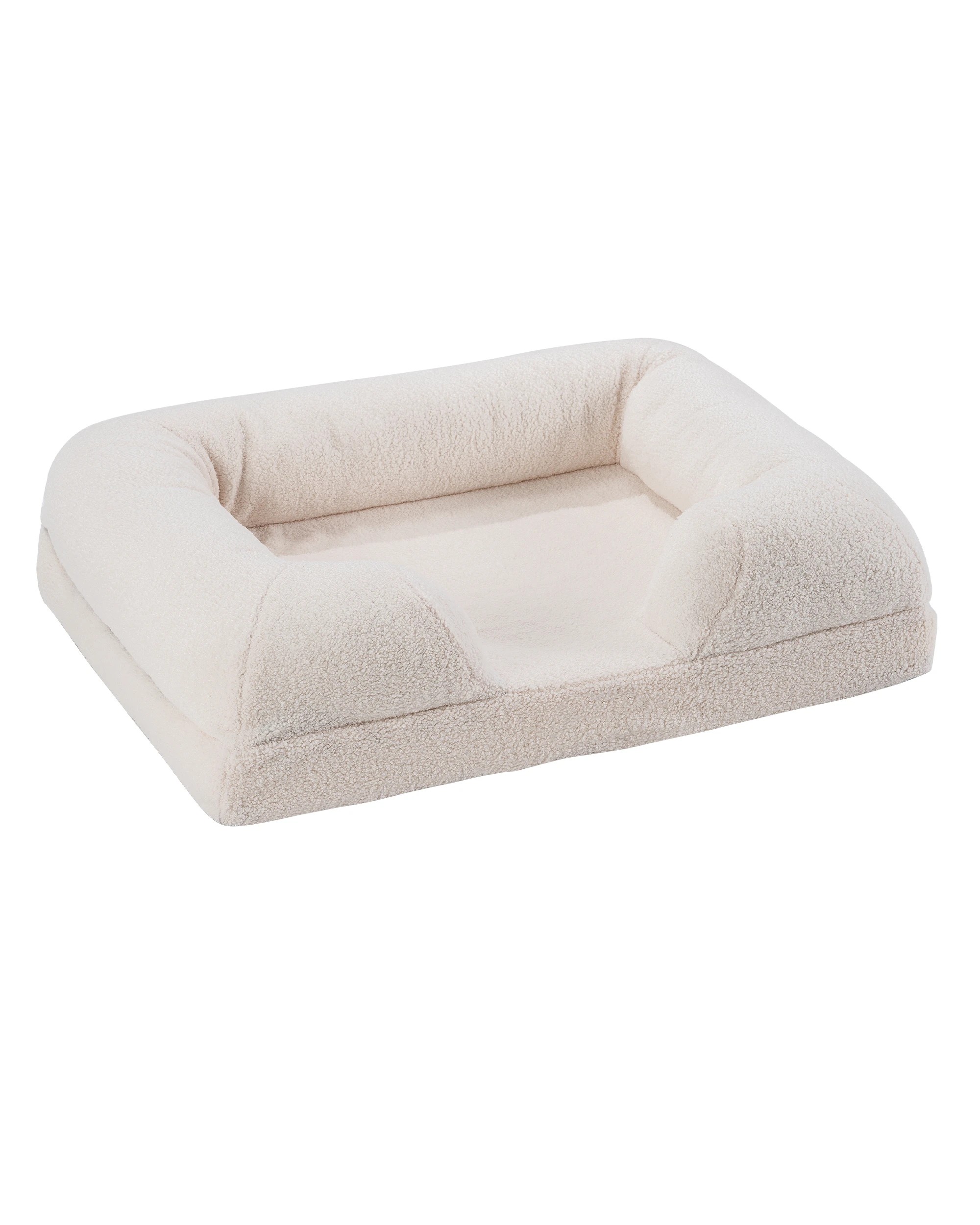 1 Petzly Memory Foam Dog Bed Plush Pet Sofa Calming Bed Washable White X Large 106CM, 1 of 9
