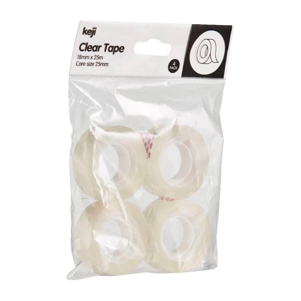 2 Keji Adhesive Tape 18mm x 25m Clear 4 Pack, 2 of 3