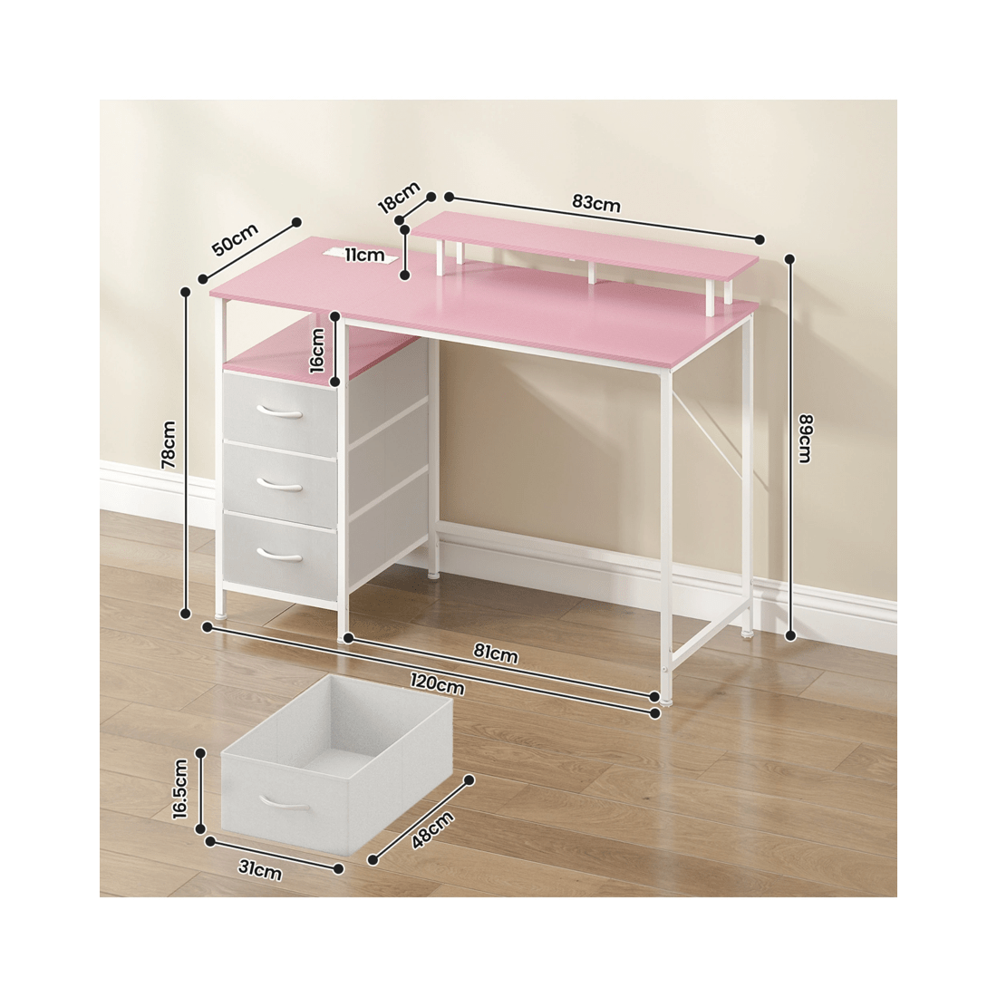 2 Advwin 120cm Computer Desk Reversible Gaming Desk Computer Table Gaming Table Study Desk for Home Office Workstation, 2 of 10