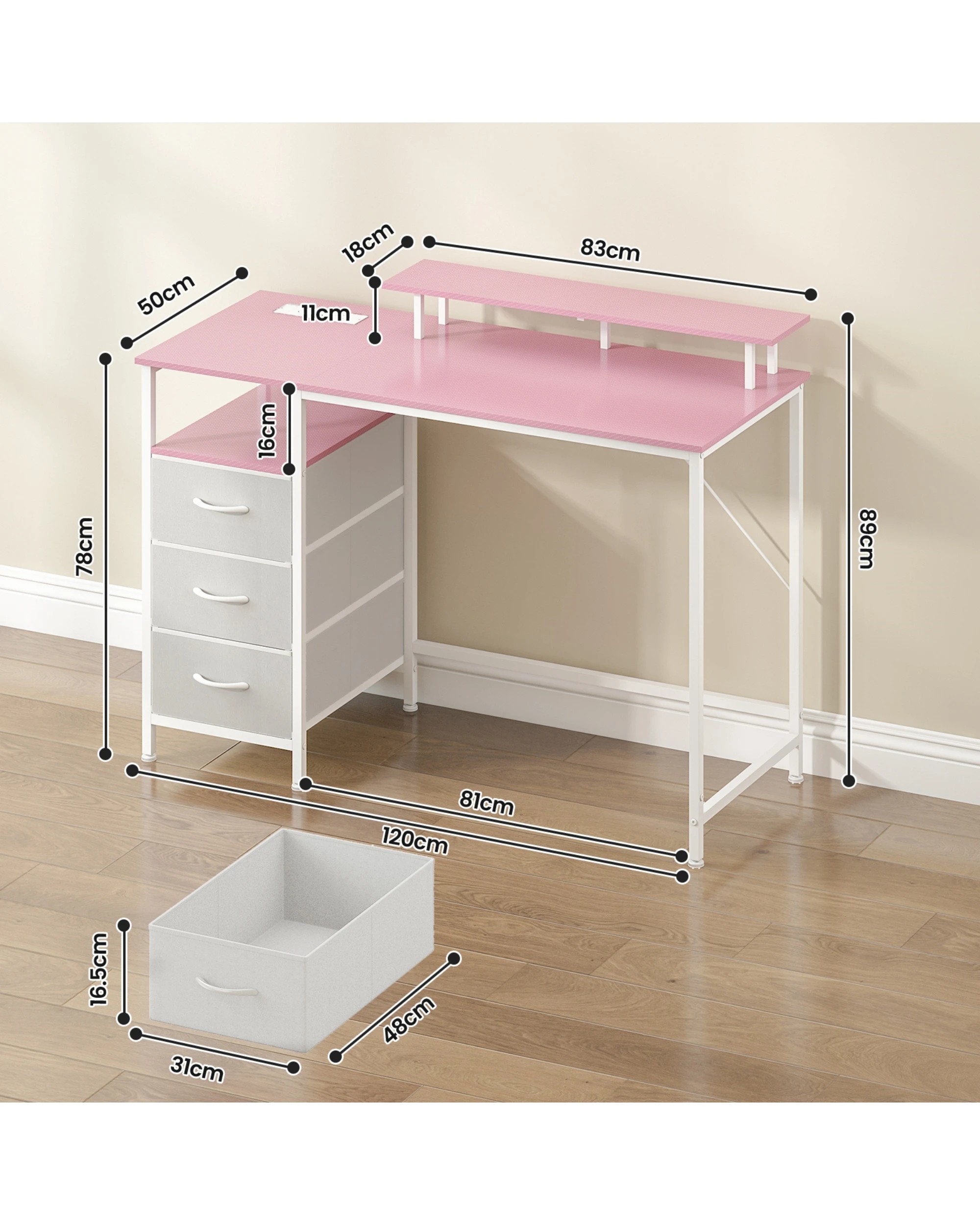 2 Advwin 120cm Computer Desk Reversible Gaming Desk Computer Table Gaming Table Study Desk for Home Office Workstation, 2 of 10