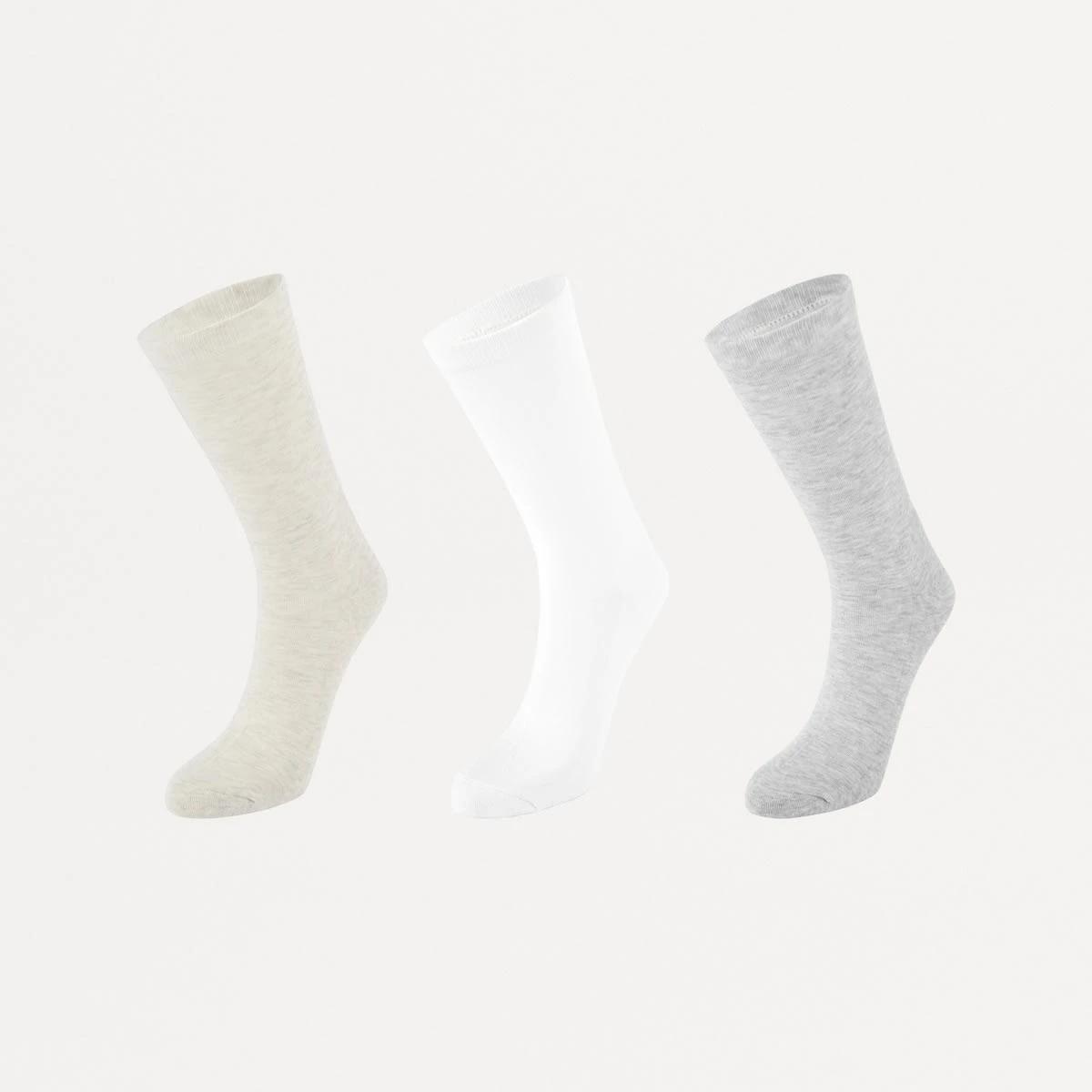 1 3 Pack Bamboo Crew Socks NEUTRAL, 1 of 3