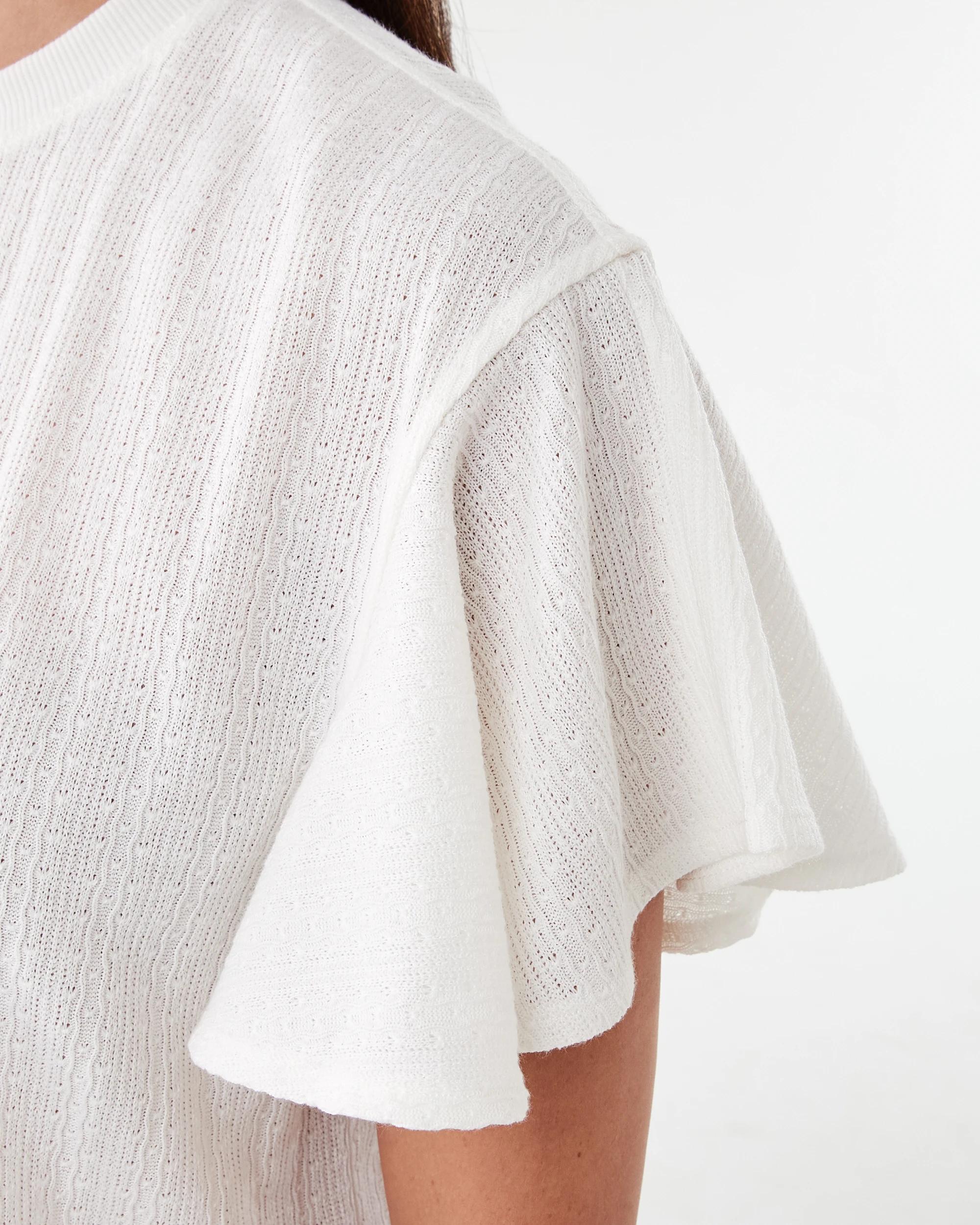 6 Short Sleeve Flutter Top Cld White, 6 of 7