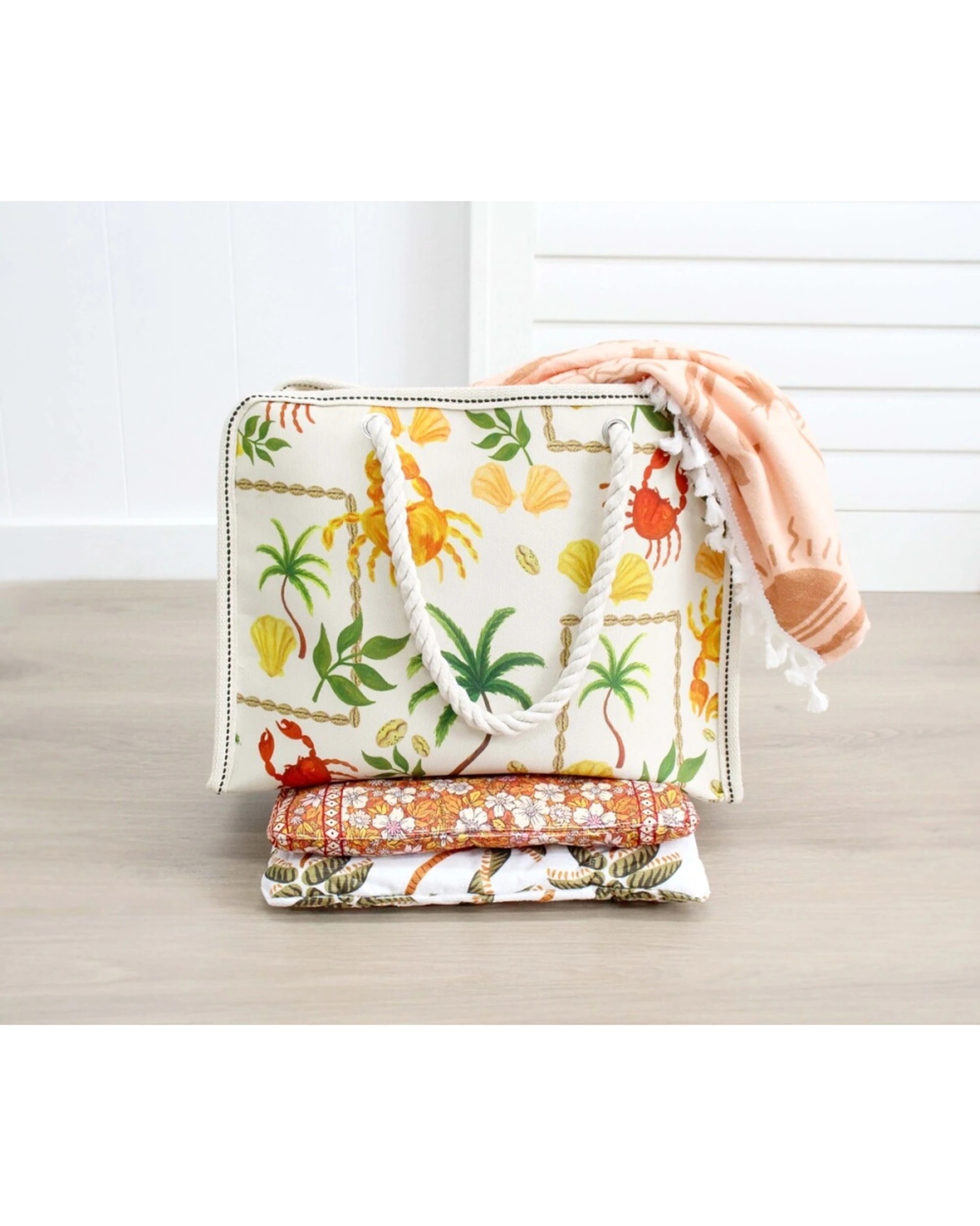 2 LVD Summer Newport Print Tote Bag With Rope Handles 42x17x32cm - Multi, 2 of 3