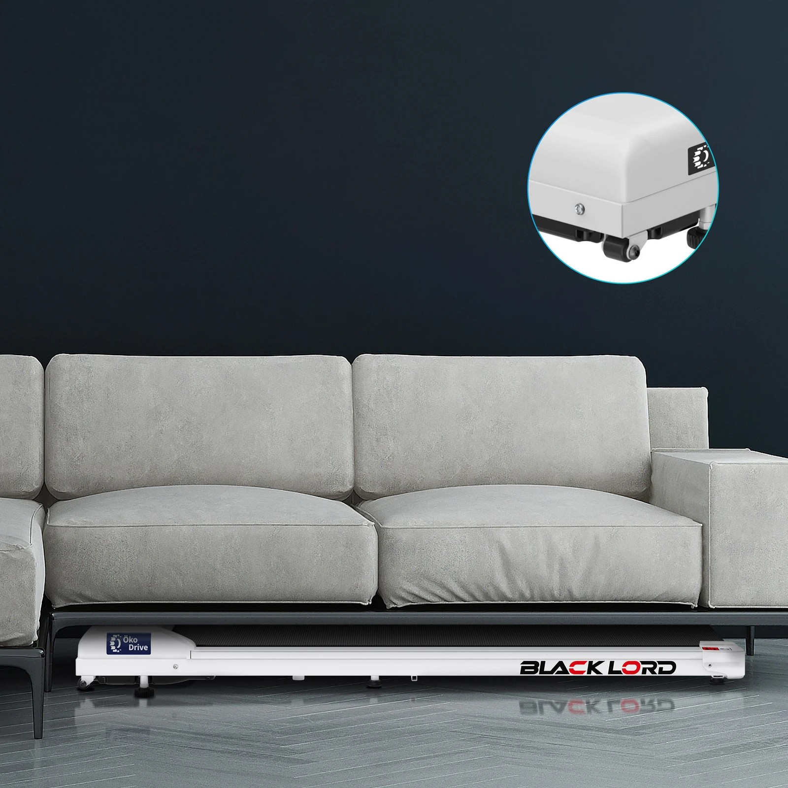 8 Black Lord Treadmill Walking Pad 38cm Belt - White, 8 of 9