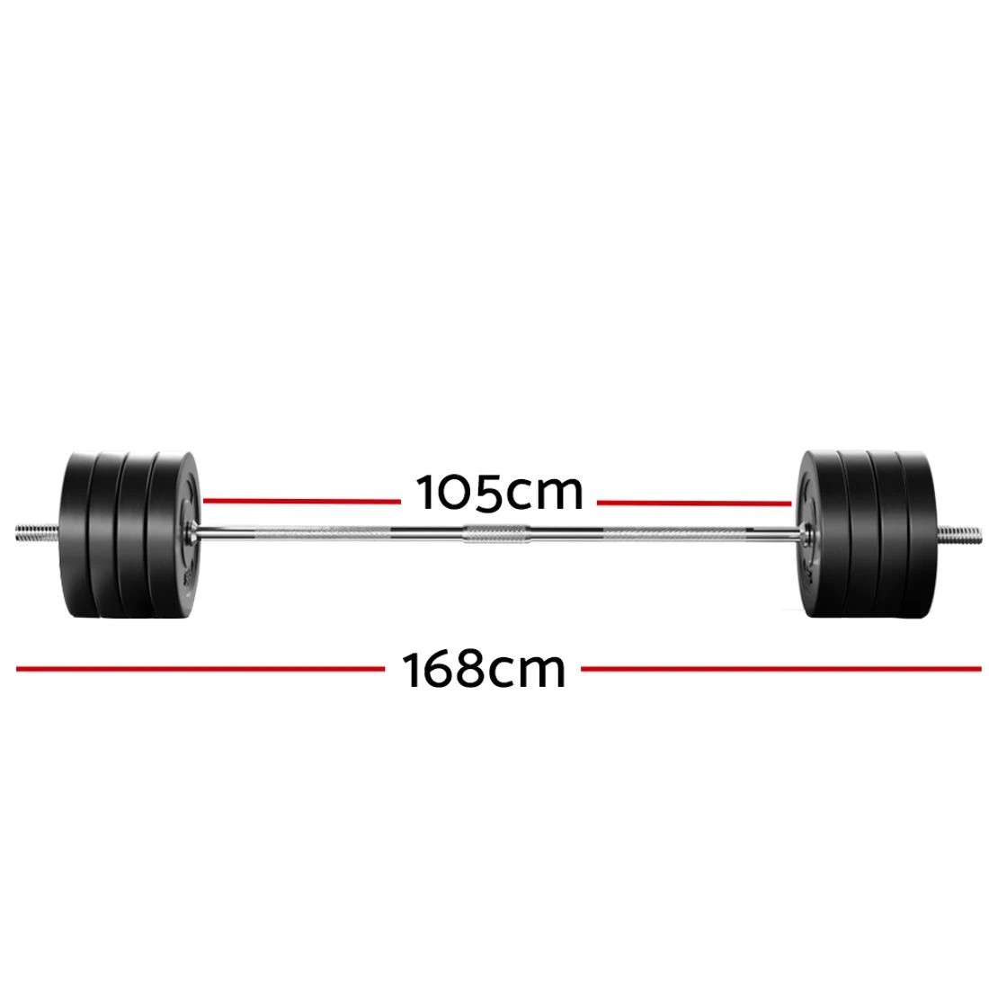 2 Everfit 88kg Barbell Set Weight Plates Bar Lifting Bench 168cm - Multi, 2 of 6