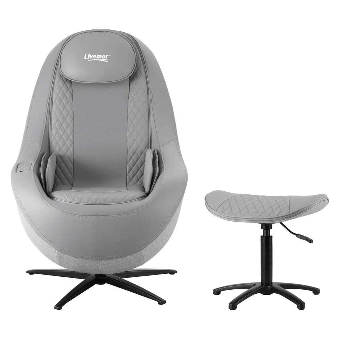 3 Livemor Massage Chair Electric Recliner Home Massager 3D ROLI - Grey, 3 of 9