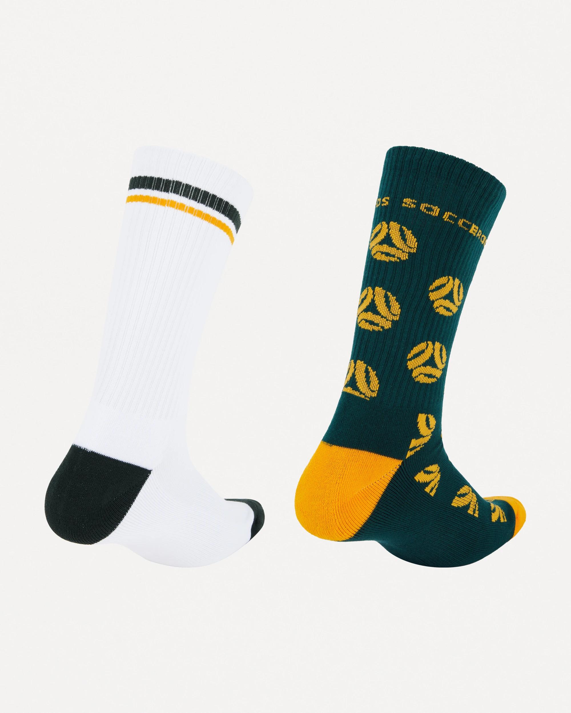 2 2 Pack Socceroos Socks Green, 2 of 3