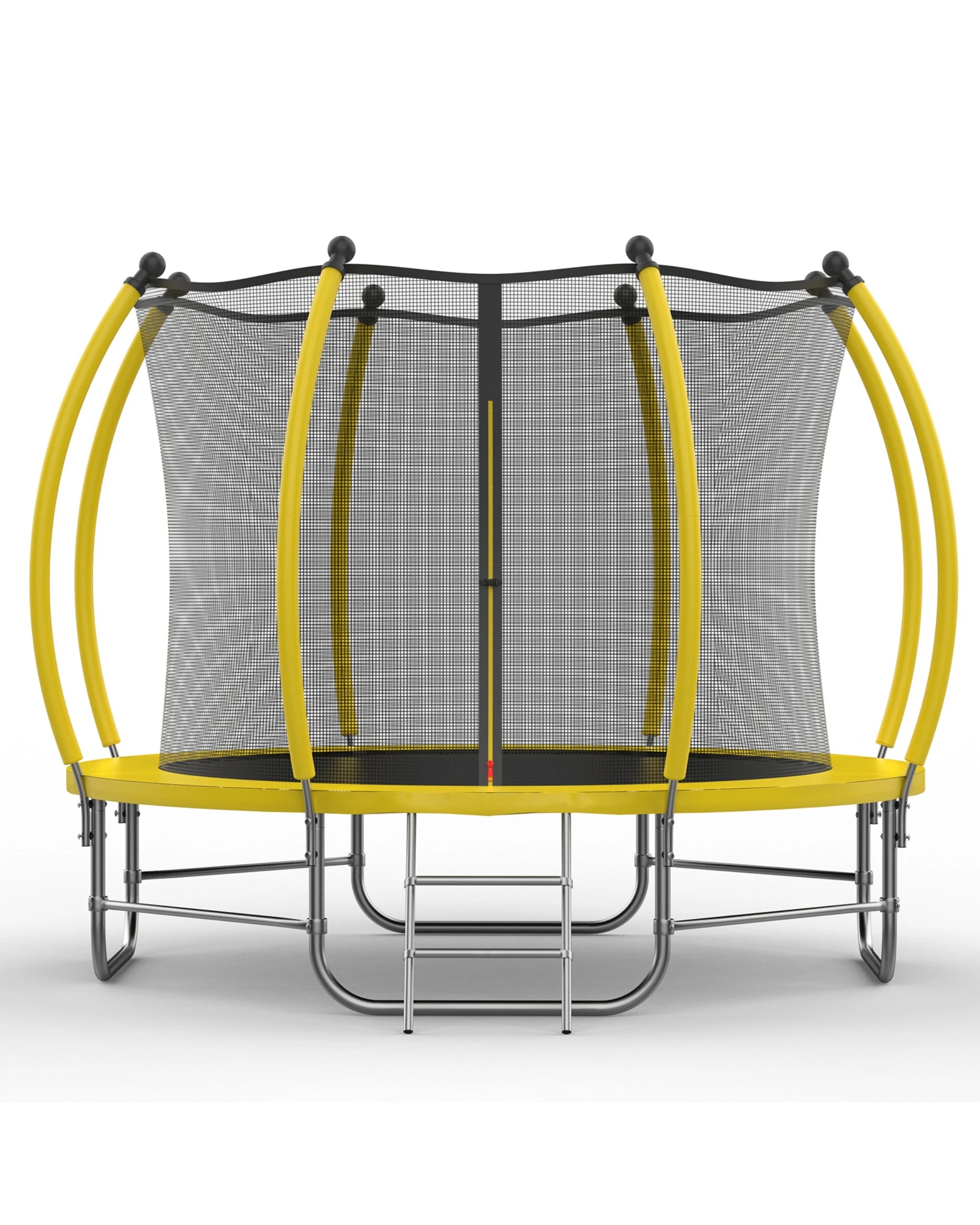 5 Advwin 10FT Recreational Trampoline Outdoor for Kids w/Safety Enclosure Net, Ladder, Max Limit 150 kg，Yellow, 5 of 7