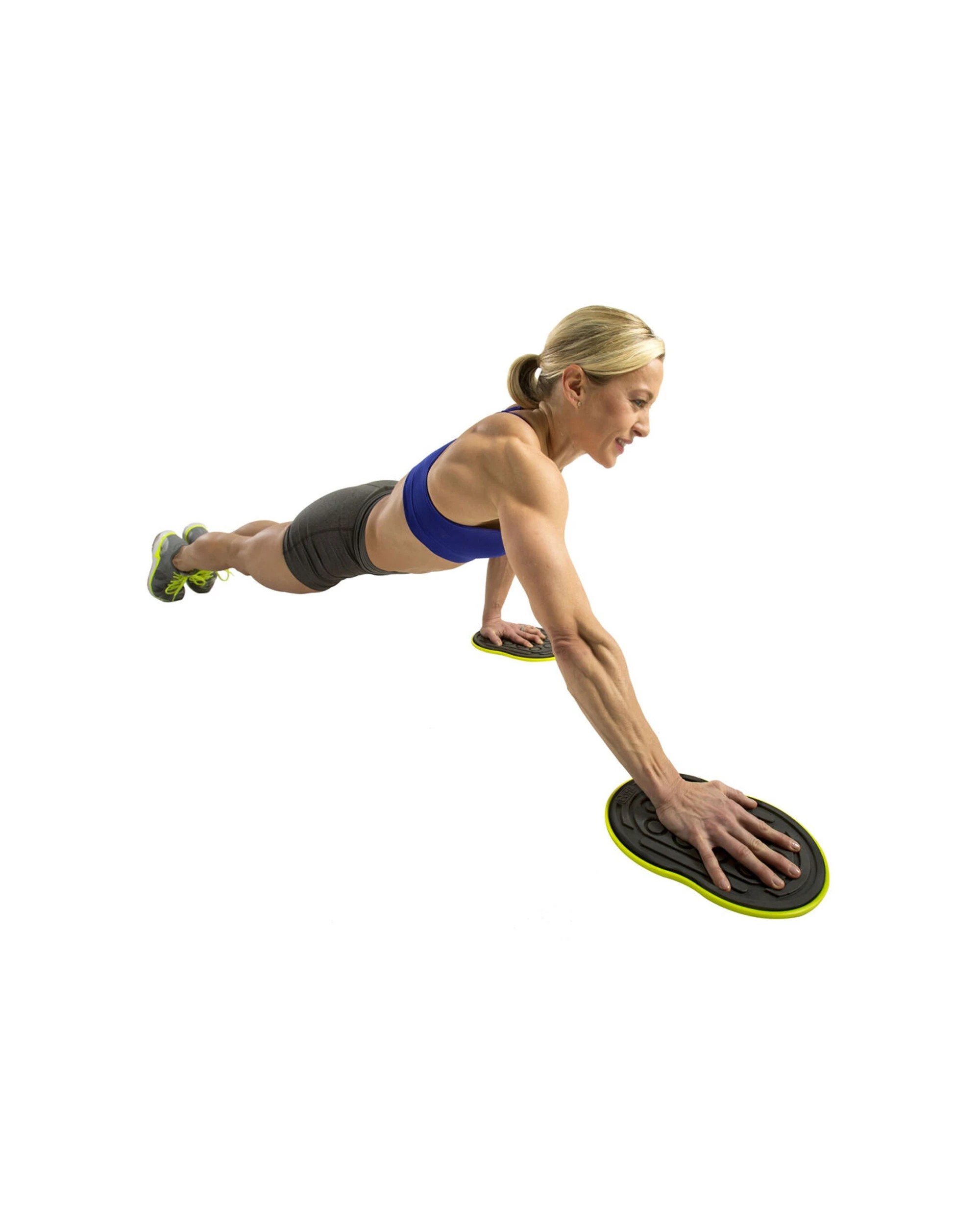 4 GoFit Go Slides Exercise Sliding Mat Stability Trainer Home Gym 2 Piece Set - Black, 4 of 5