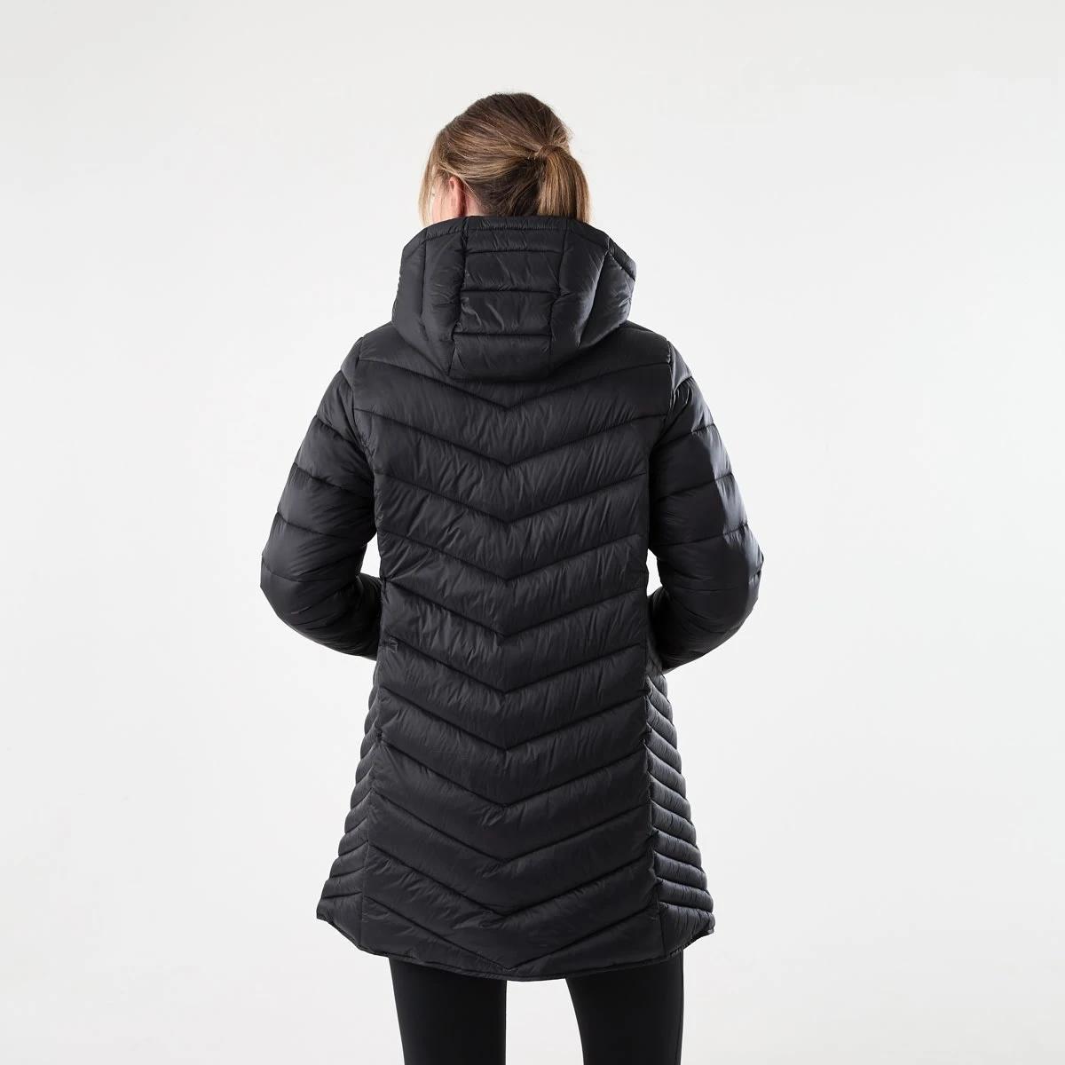 4 Active Womens Longline Packable Puffer Jacket Black, 4 of 7