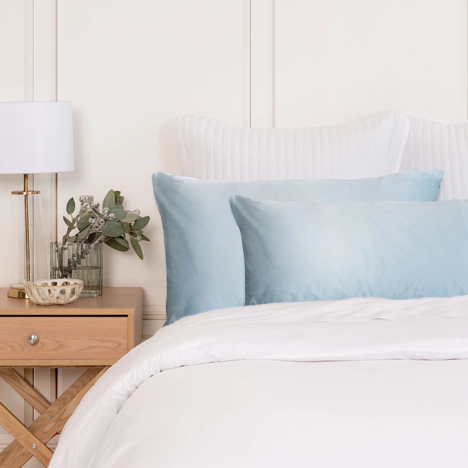 3 Royal Comfort Mulberry Soft Silk Luxurious Hypoallergenic Pillowcase Twin Pack - Blue, 3 of 10