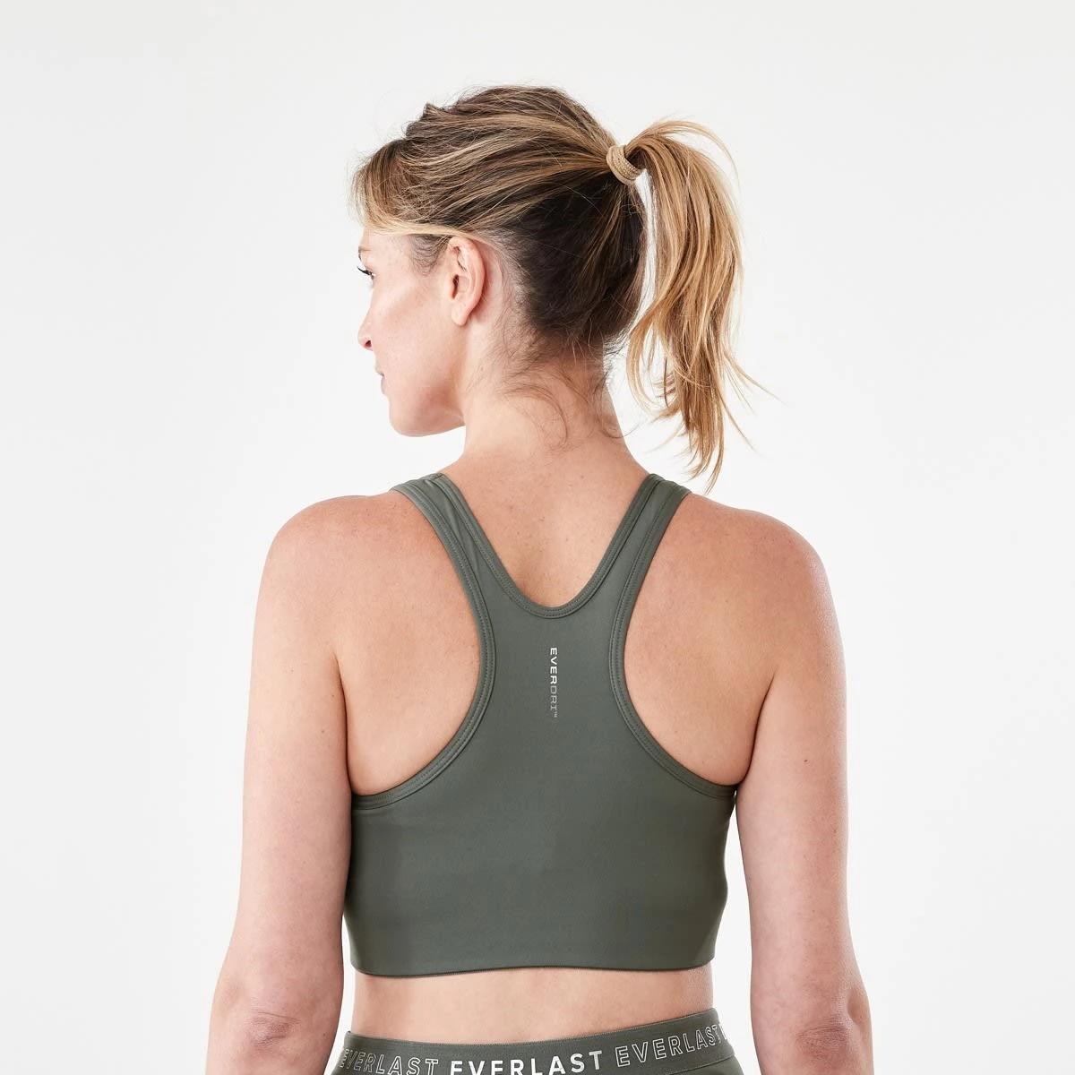 3 Everlast Womens Racer Back Crop Top Olive, 3 of 7