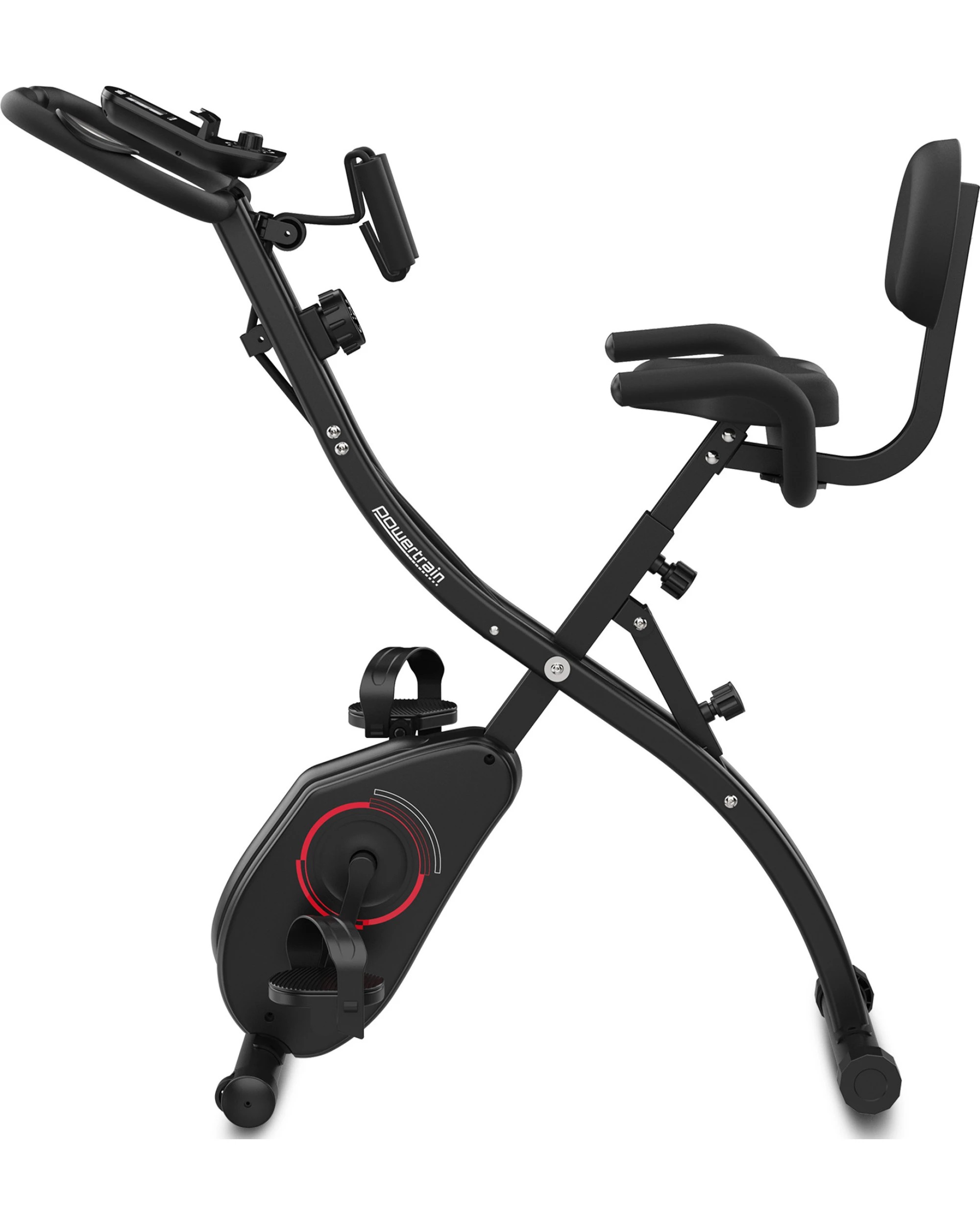 10 Powertrain 135E 4-in-1 Foldable X-Bike with LCD Display and Resistance Bands - Black, 10 of 10