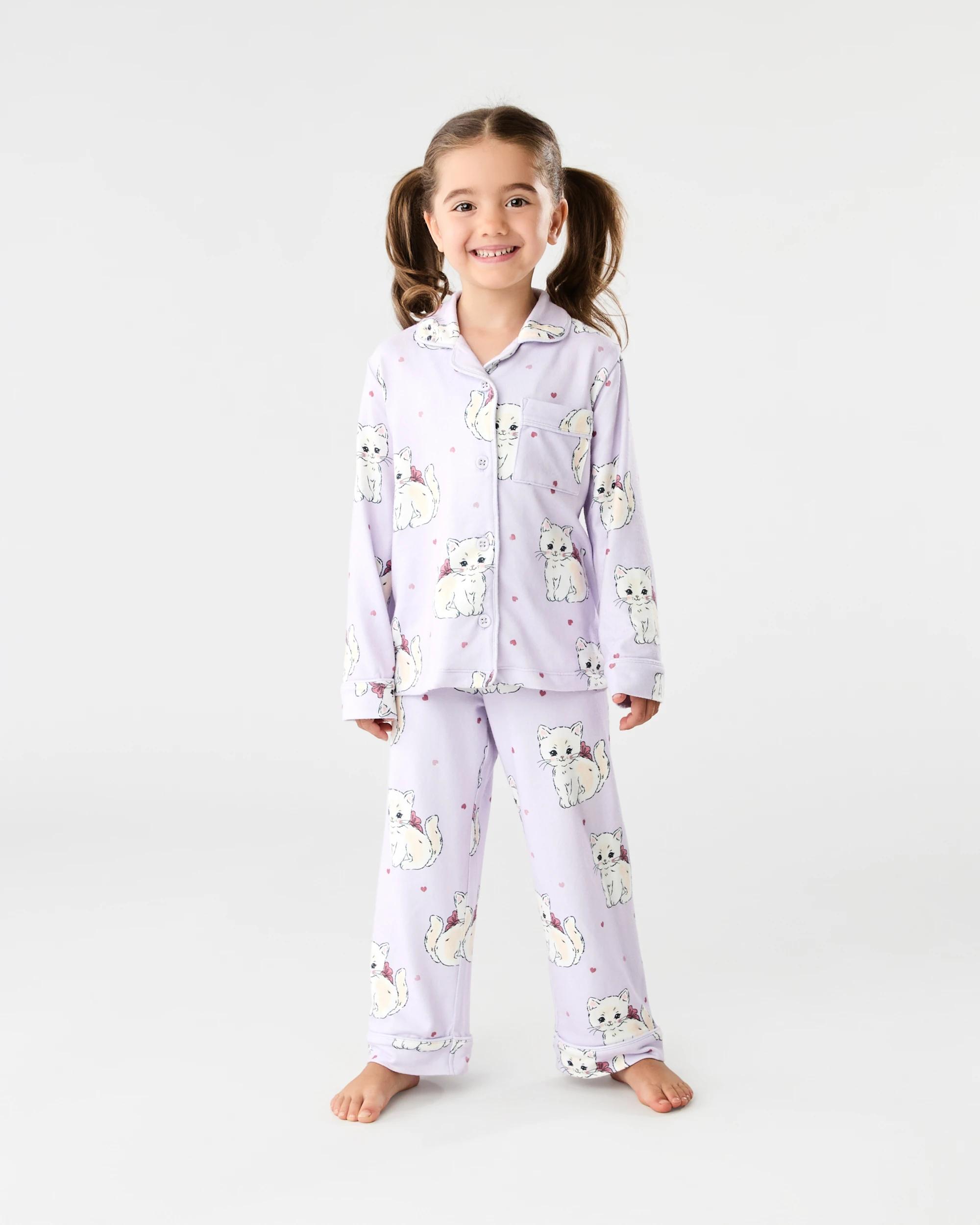 1 Hachi Button Through Pyjama Set Purp Kttn, 1 of 8