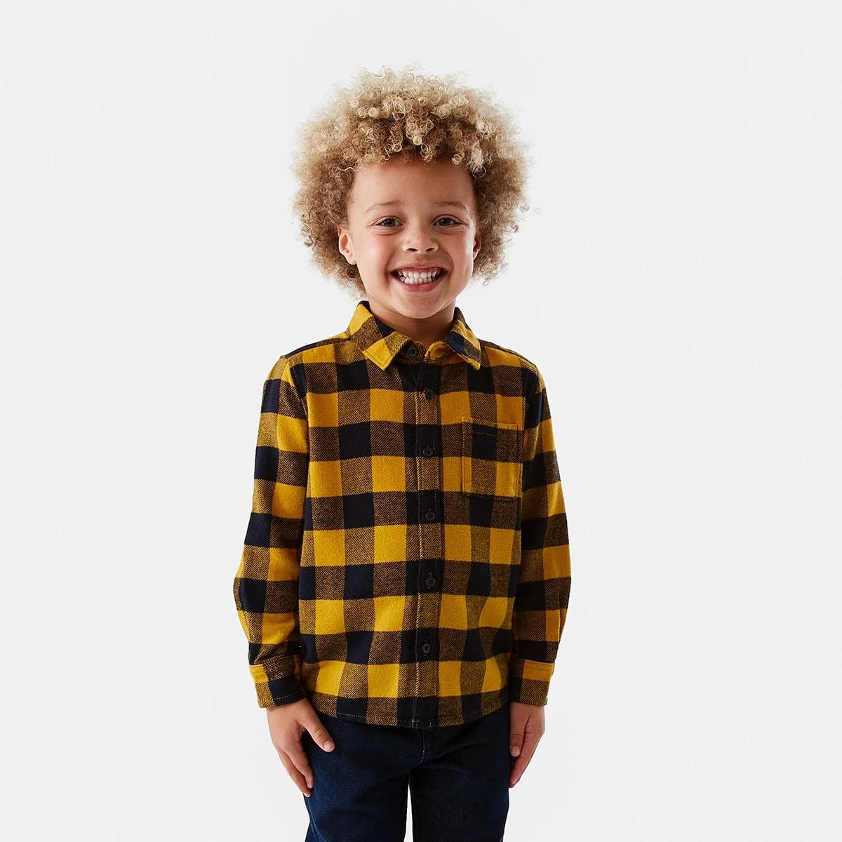 1 Yarn Dye Flannelette Shirt Ylw Check, 1 of 9