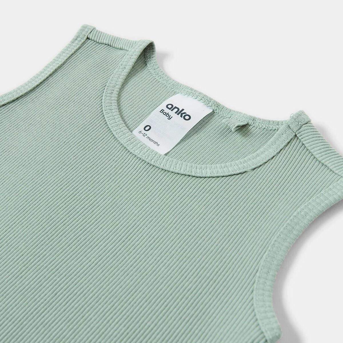 7 3 Pack Sleeveless Rib Bodysuits Green Blue, 7 of 8