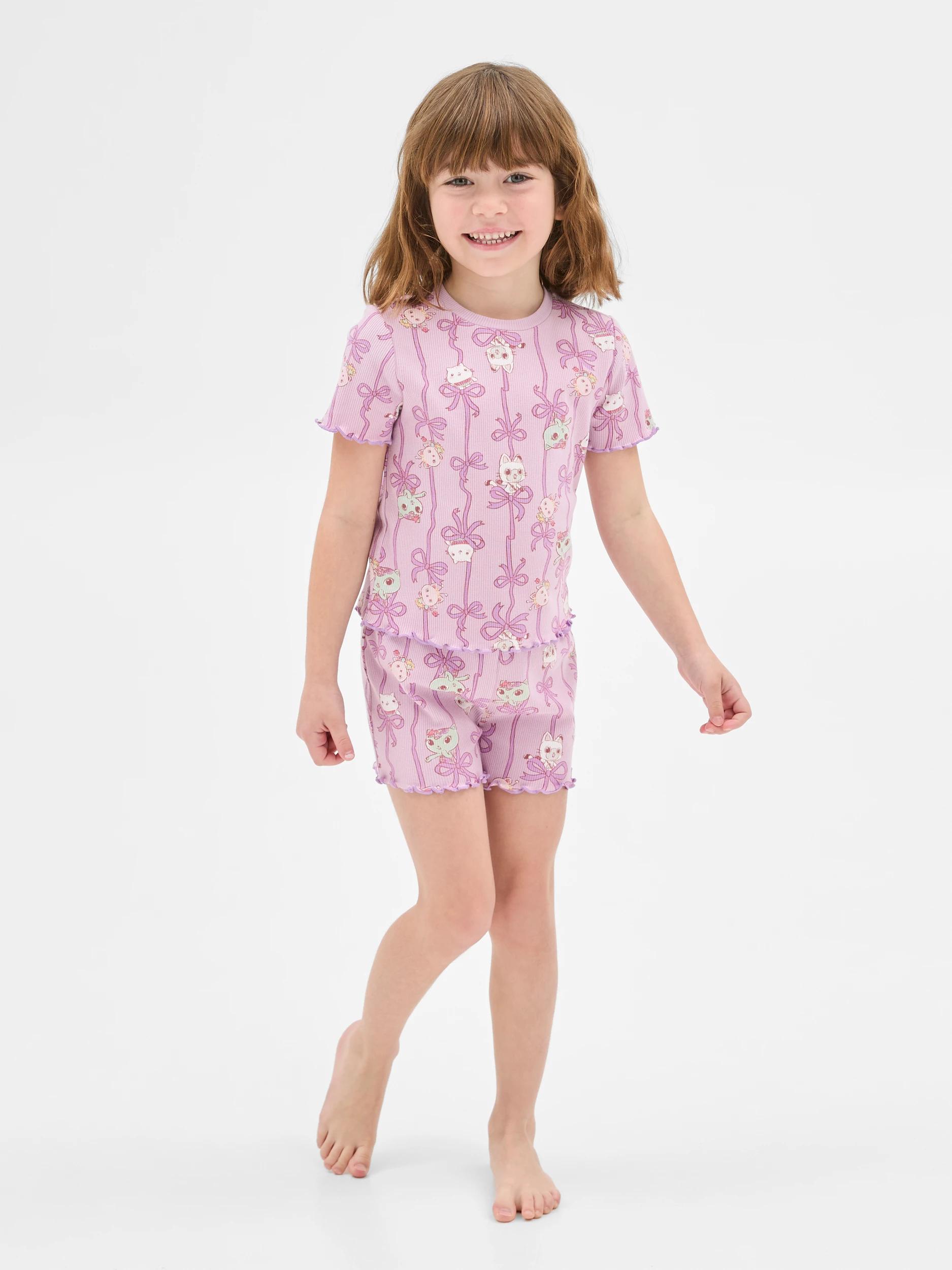 4 Gabby's Dollhouse Younger Girls Rib Short Pyjama Set PURPLE, 4 of 8