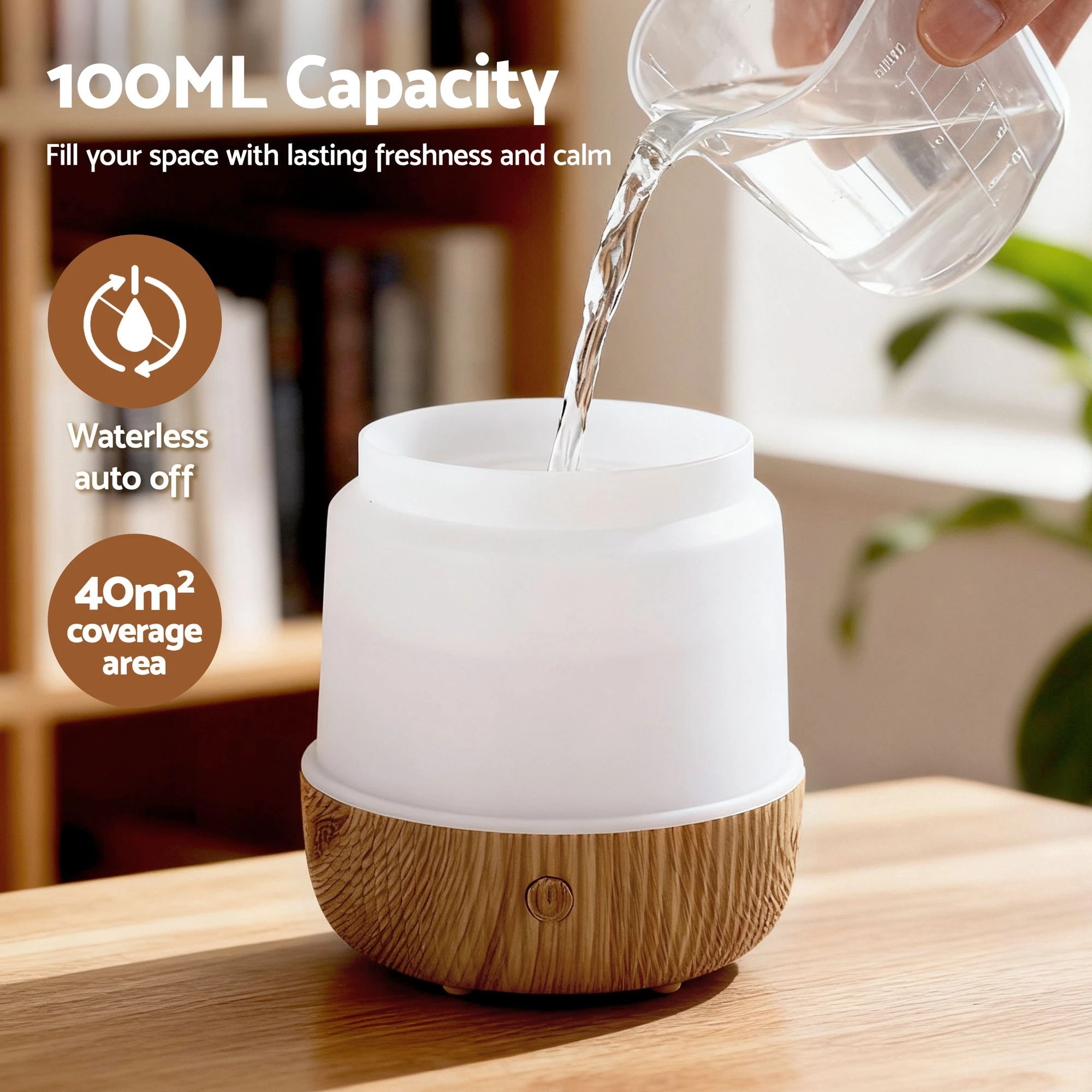 6 Devanti Ultrasonic Aroma Diffuser Aromatherapy 100ml LED Lights Iron Humidifier - Multi, 6 of 8