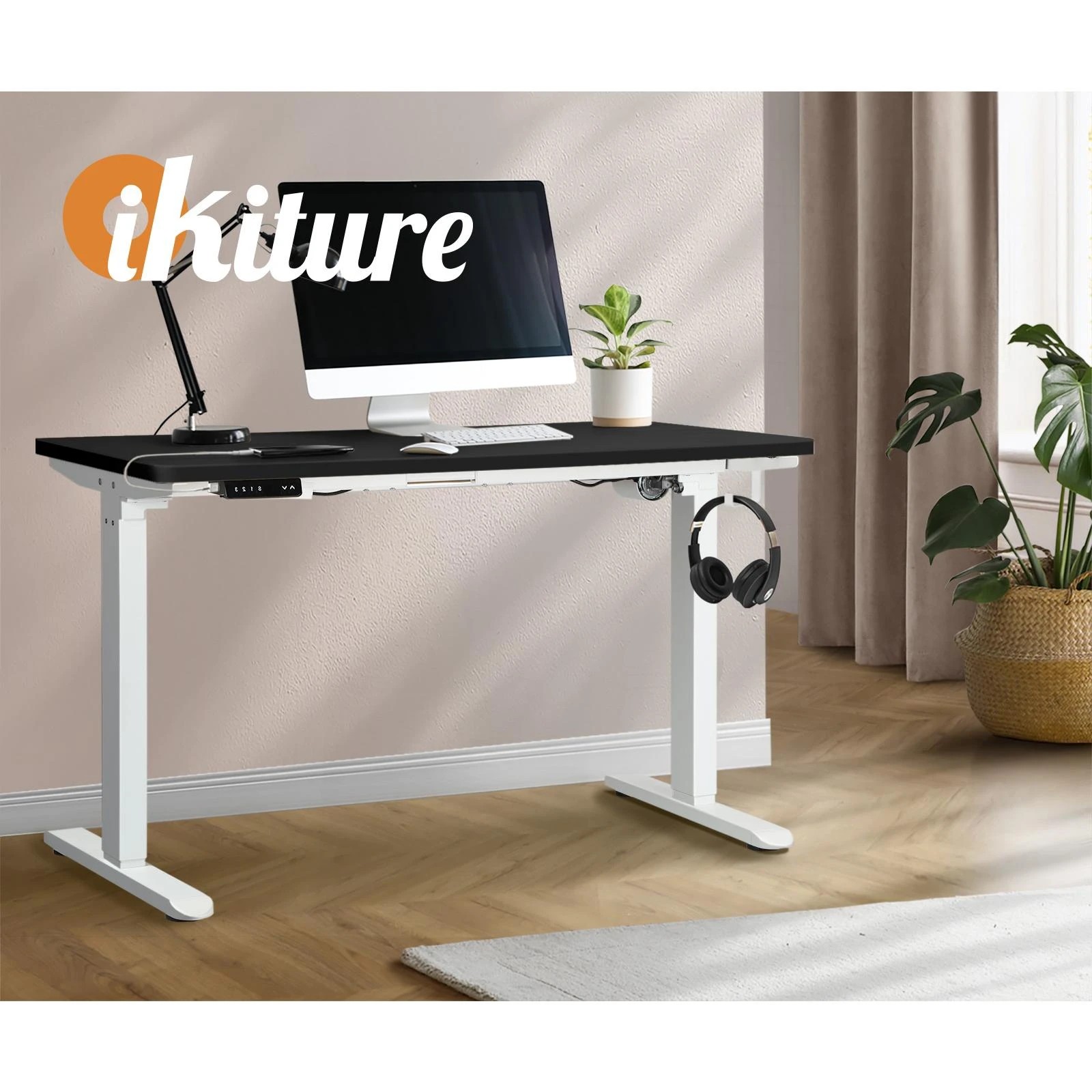 3 Oikiture 140cm Electric Standing Desk Single Motor Desktop
 - Multi, 3 of 4