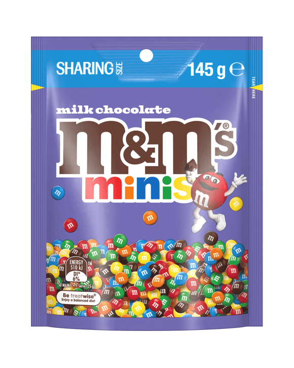 M&M's Minis Milk Chocolate Snack and Share Bag 145g