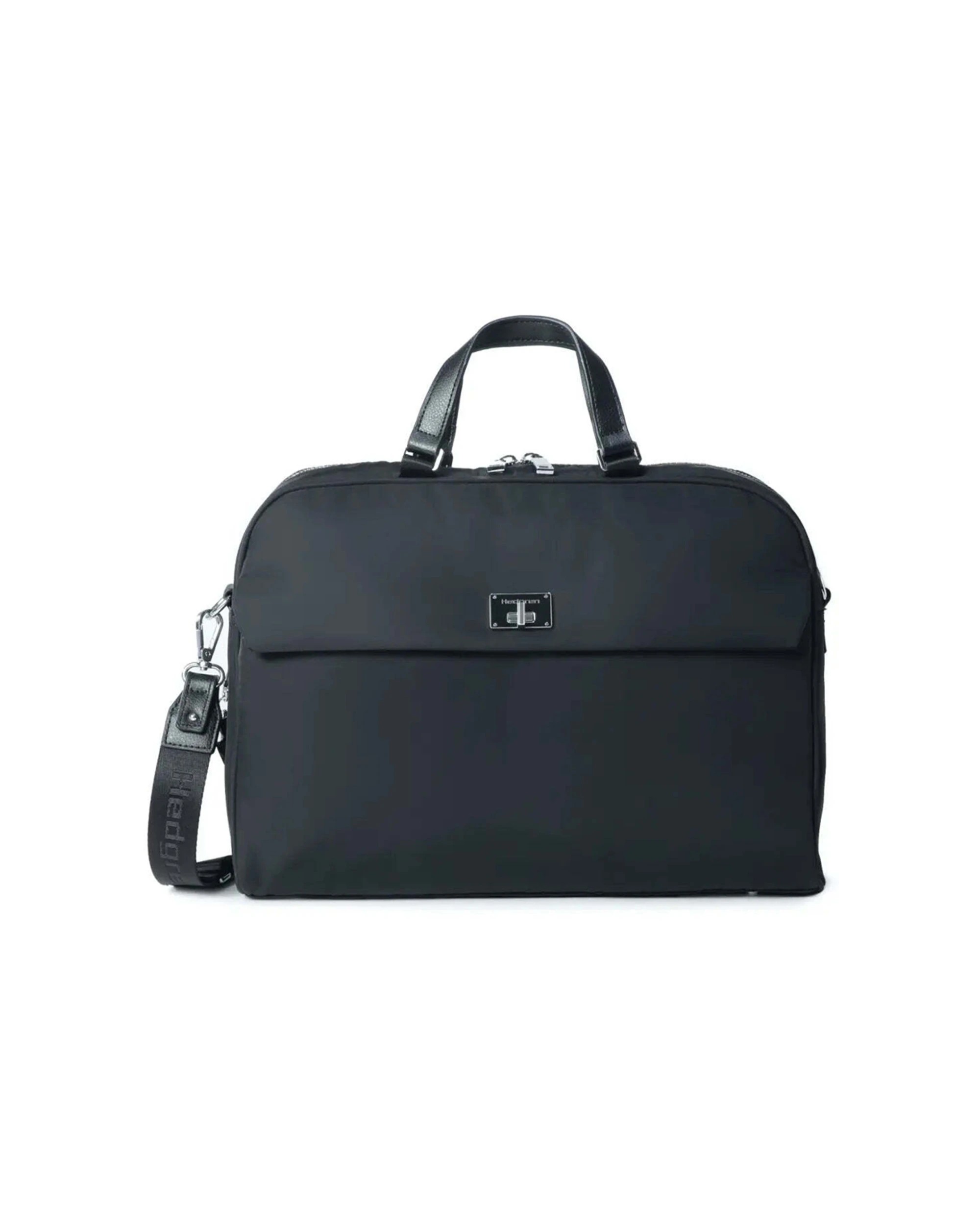 1 Hedgren Harmony Business Handbag RFID Pocket Water Repellent RPET Polyester - Black, 1 of 8