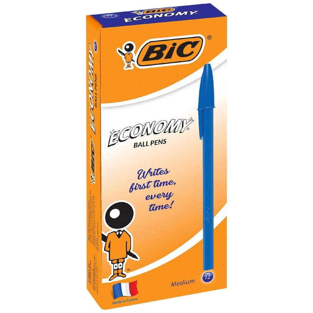 1 BIC Economy Medium Ballpoint Pens Blue 12 Pack, 1 of 5