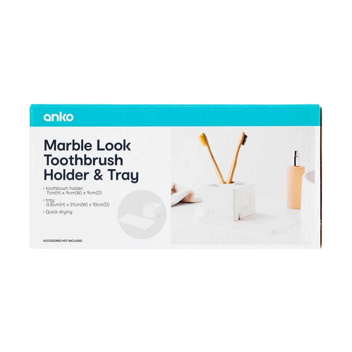 8 Marble Look Toothbrush Holder and Tray, 8 of 8