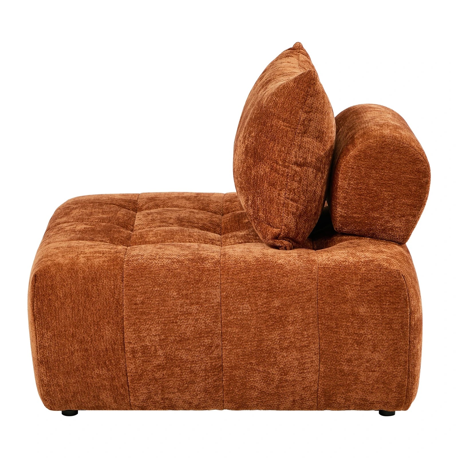 9 Oikiture 3x Chenille Modular Sofa Floor Lounge Chair w/Pillow TOFU Armless Chairs - Brown, 9 of 9