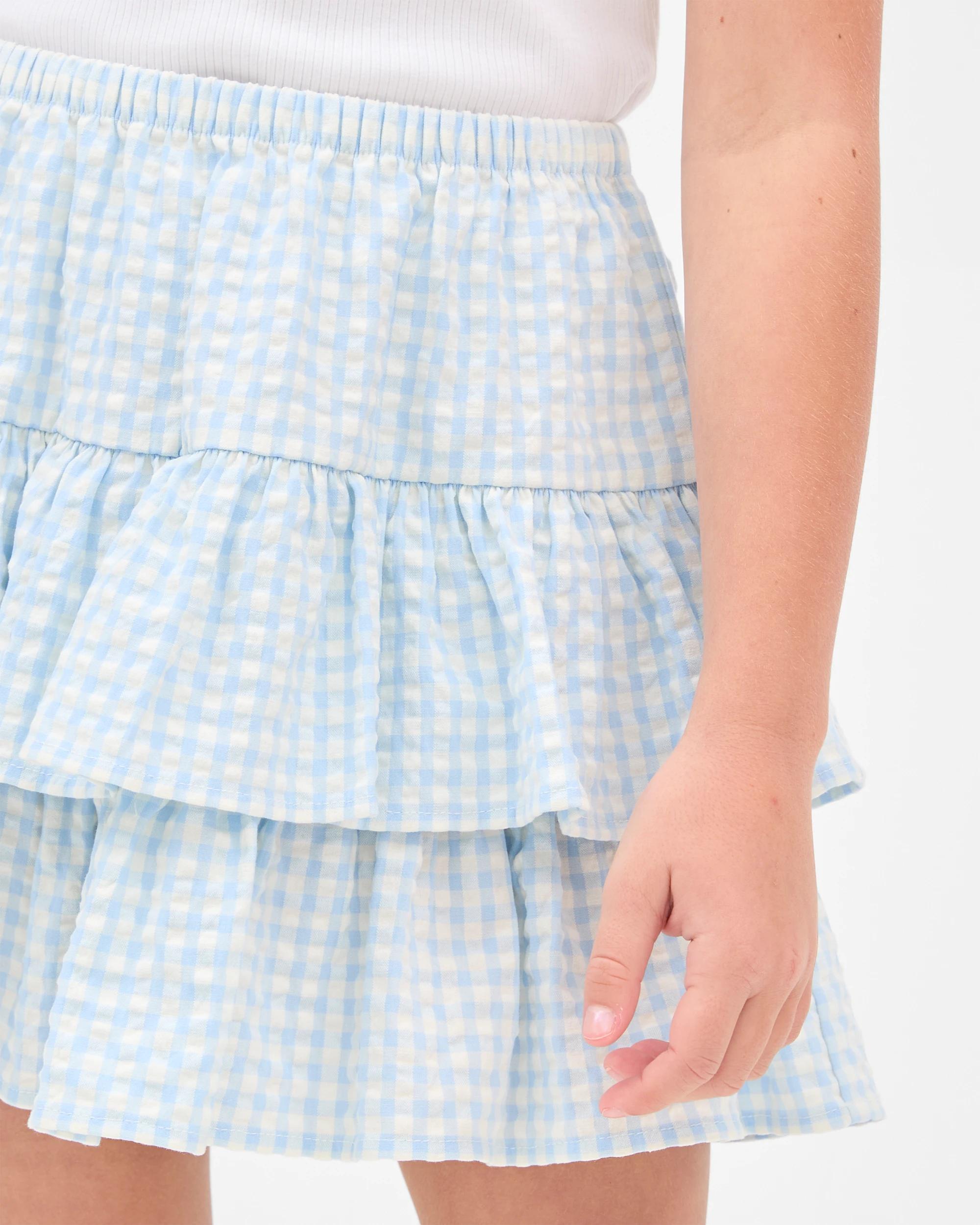 4 Target Textured Ruffle Skirt BLUE GINGHAM, 4 of 7