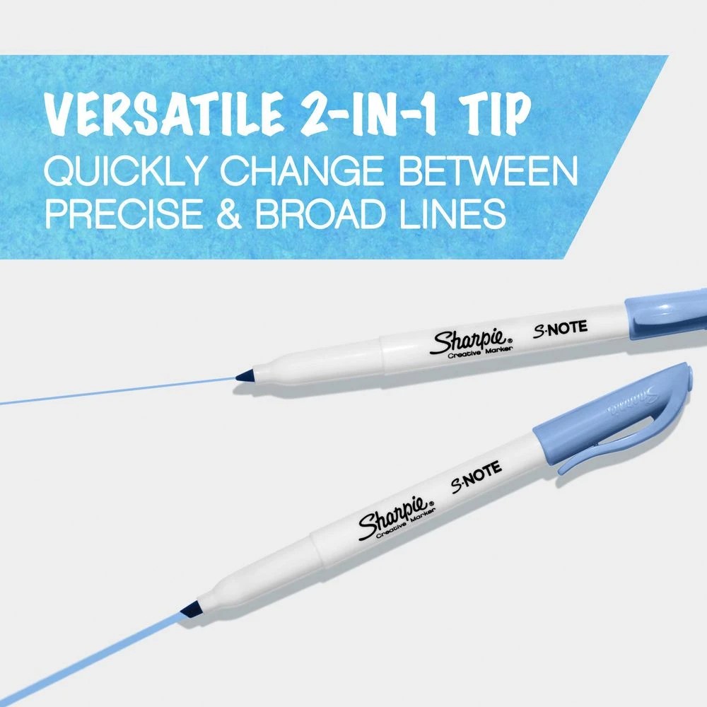 6 Sharpie S-Note Creative Marker Highlighters Assorted 6 Pack, 6 of 8