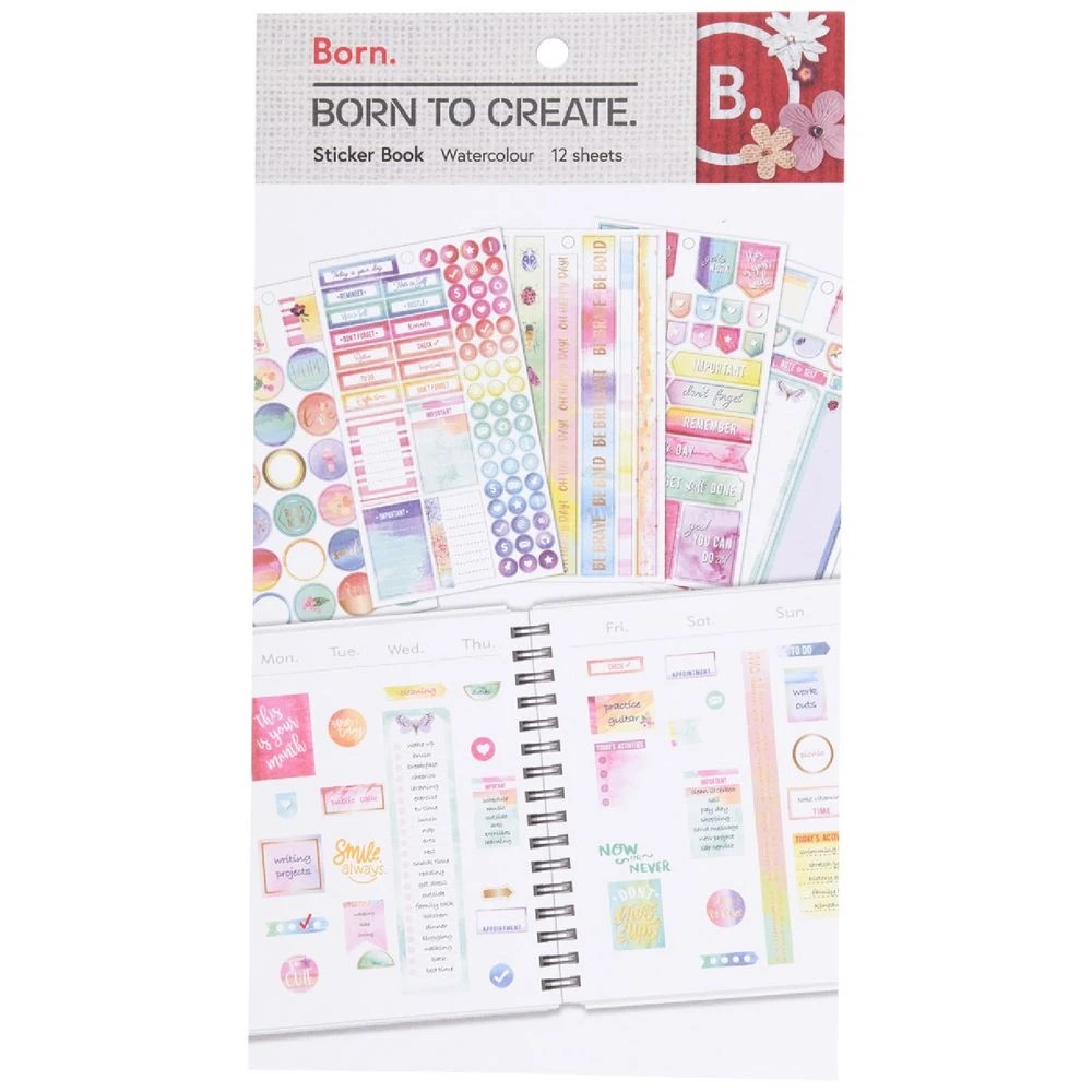 1 Born Sticker Book Large Watercolour, 1 of 2