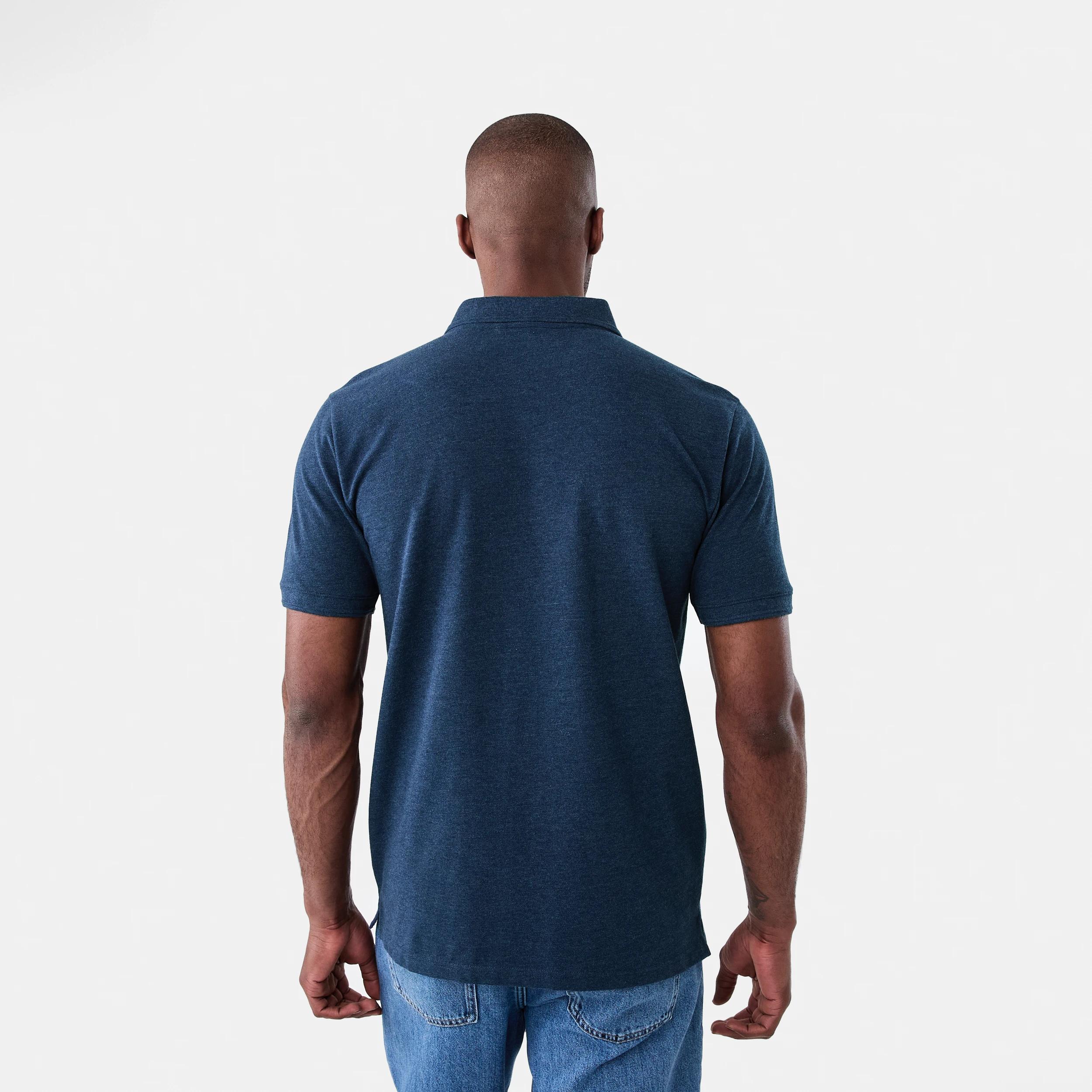 3 Pique Polo Shirt NAVY MARLE, 3 of 5