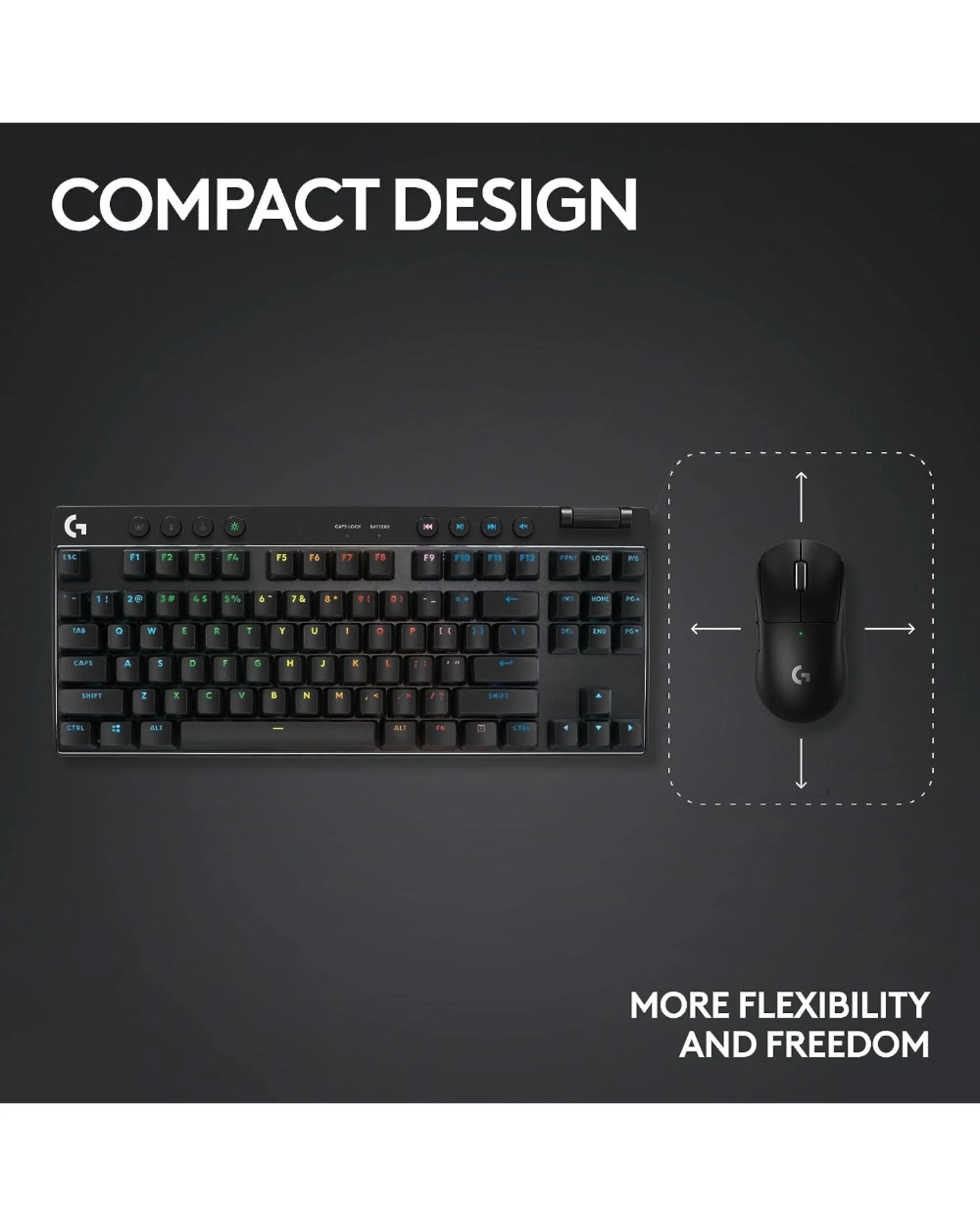 8 Logitech G PRO X TKL LIGHTSPEED Gaming Keyboard - Black, 8 of 8