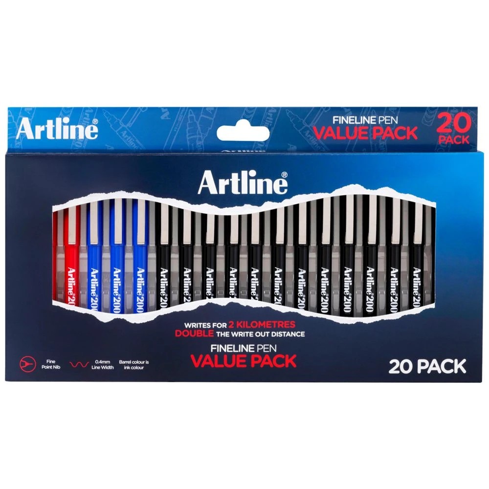 1 Artline 200 Fineliner 0.4mm 20 Pack, 1 of 4