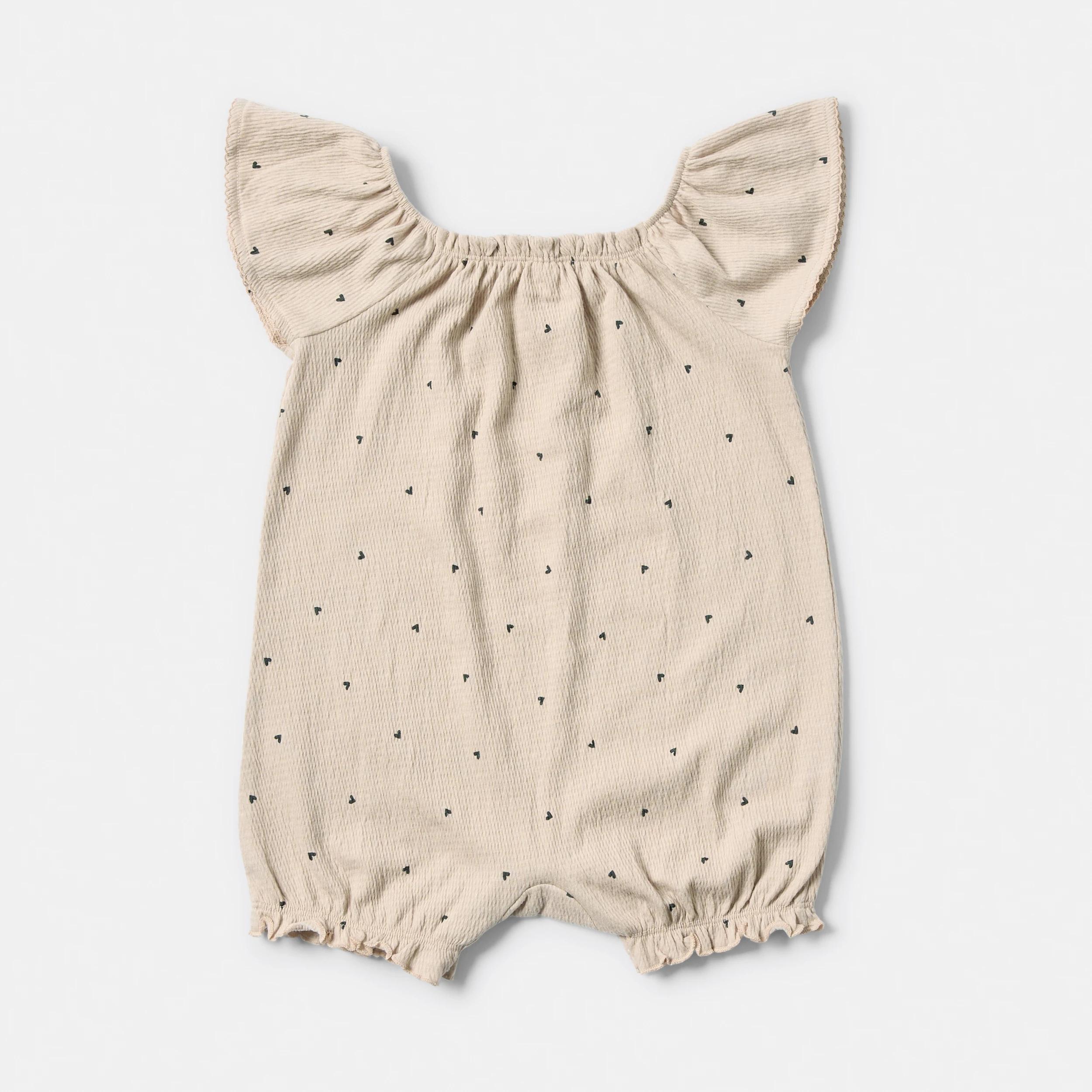 2 Short Sleeve Crinkle Romper DOESKIN HEARTS, 2 of 3