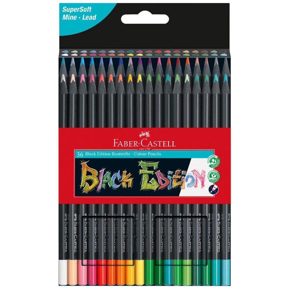 1 Faber-Castell Black Edition Coloured Pencils 36 Pack, 1 of 5