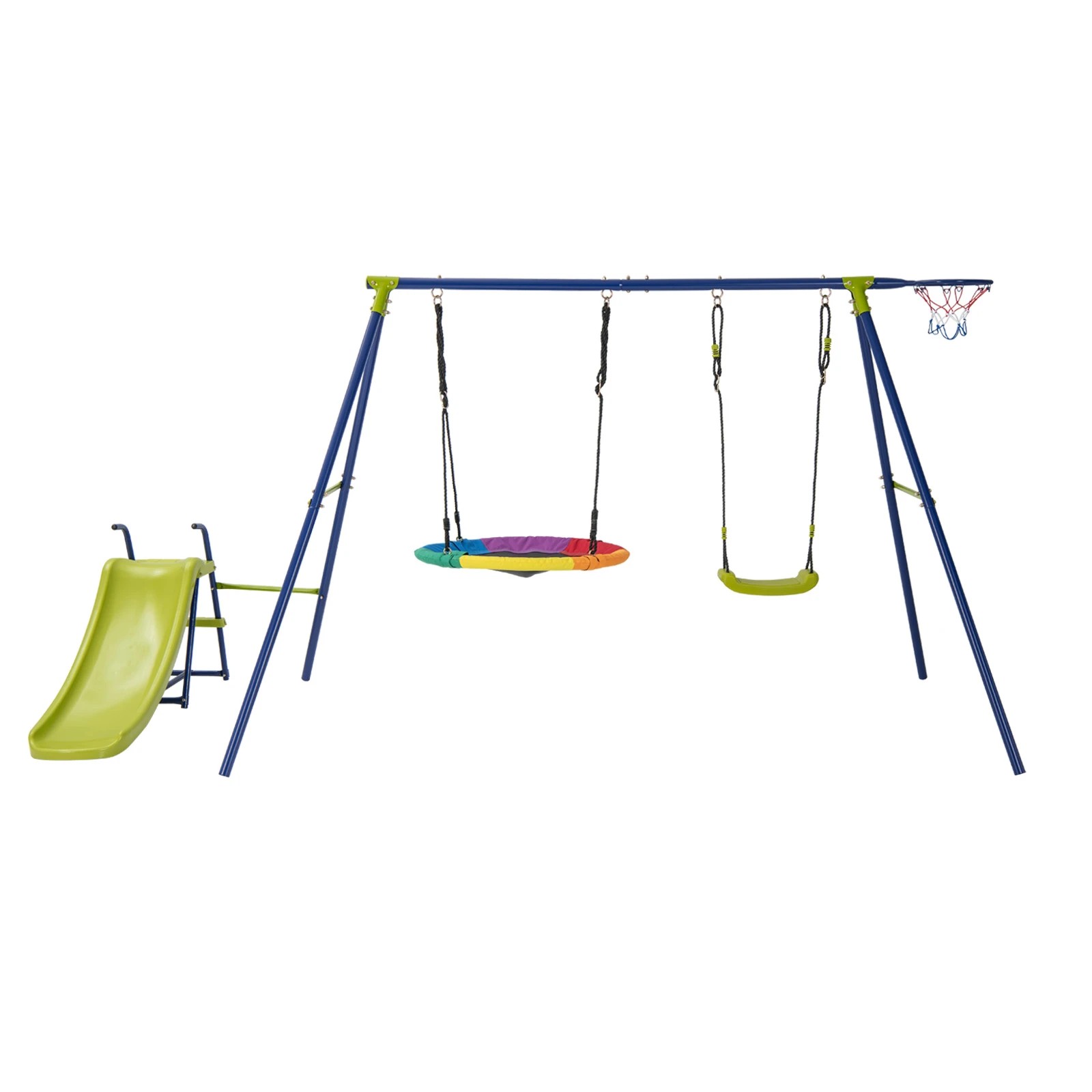 1 Costway 4-in-1 Swing Set Outdoor Backyard Playset Heavy-Duty Slide, 1 of 1