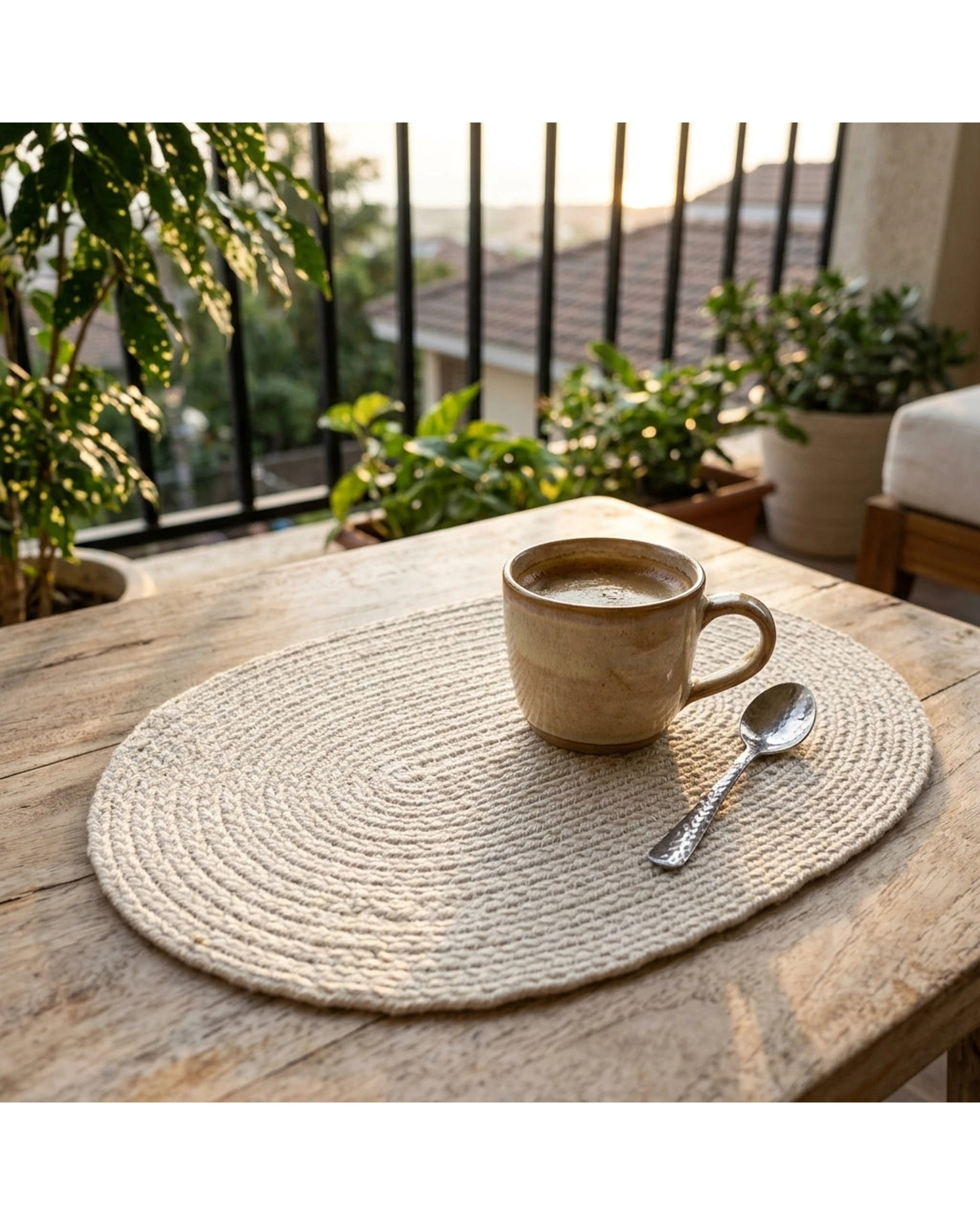 Fab Habitat Hazel Oval Placemats Recycled PET Set of 4 - Beige - Kmart