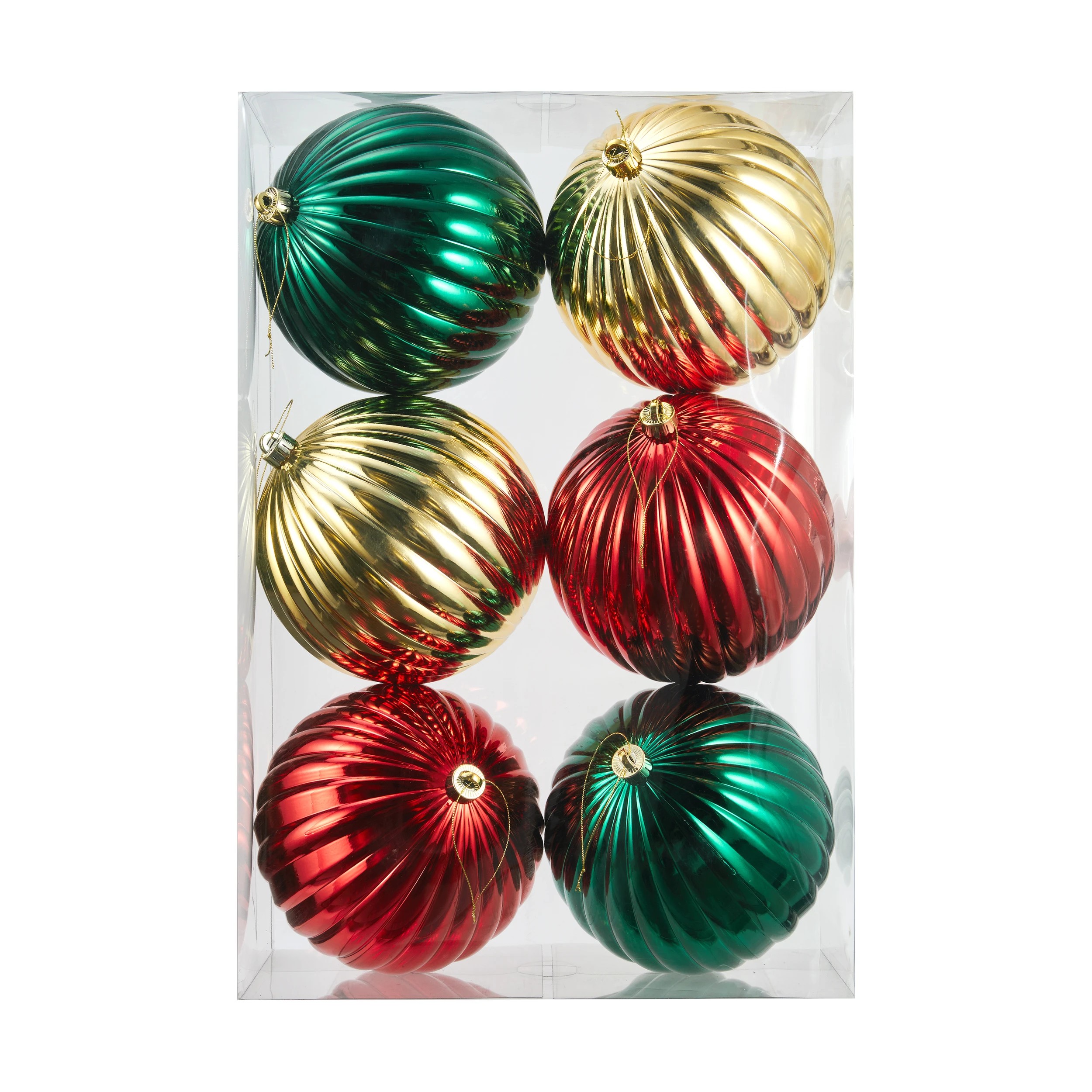 1 6 Pack 20cm Traditional Baubles, 1 of 7