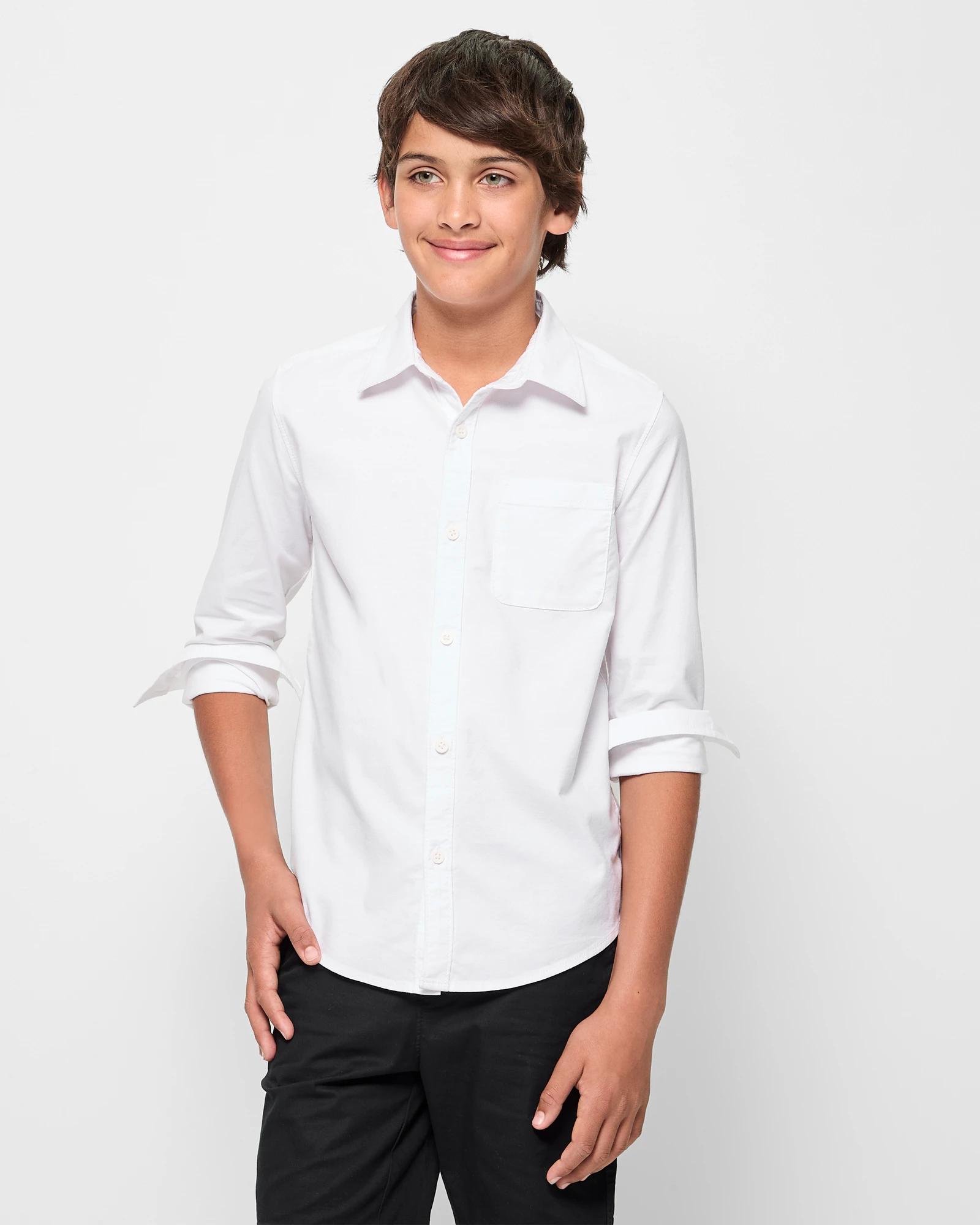 1 Target Long Sleeve Shirt WHITE, 1 of 5