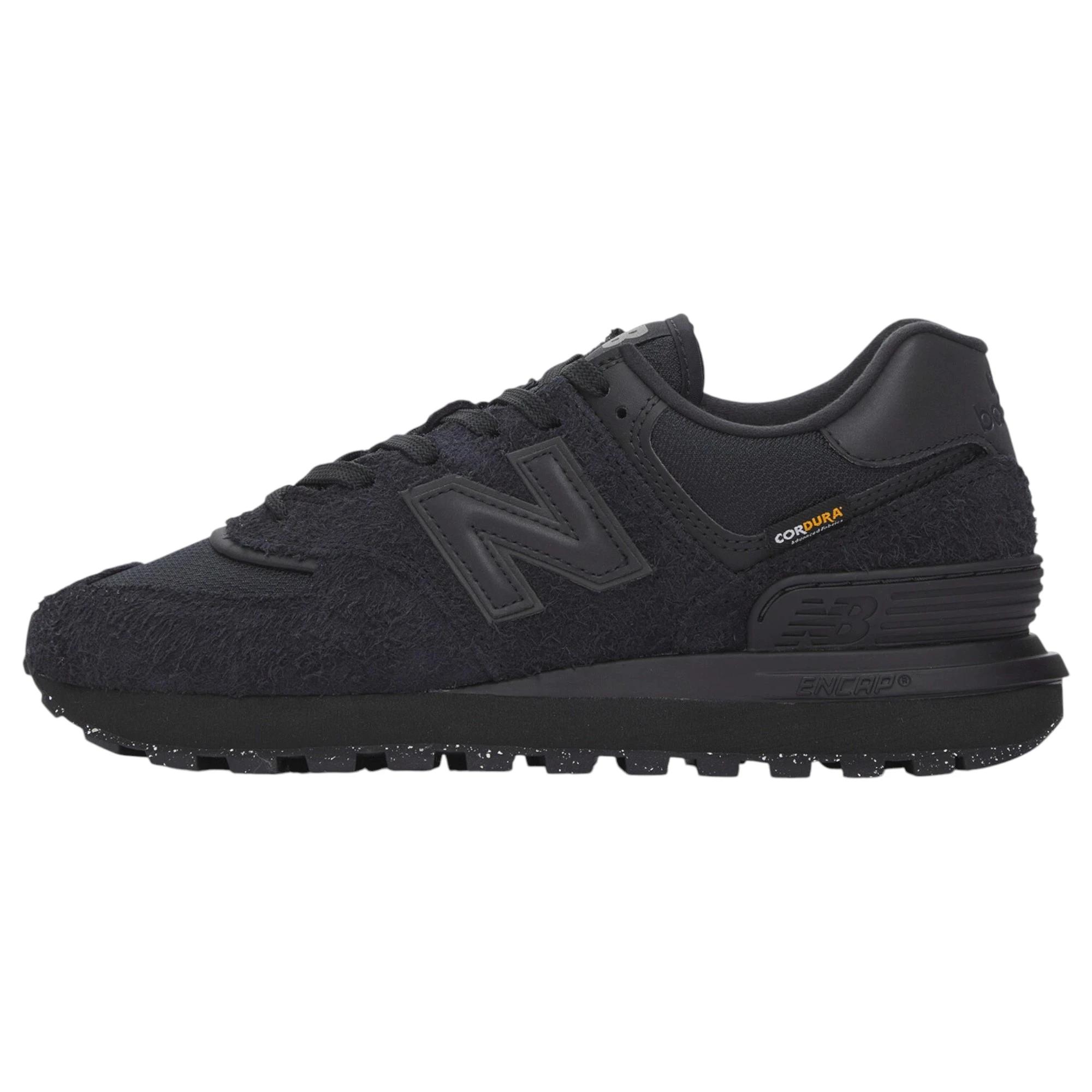 3 New Balance Mens 574 Legacy Triple Black Athletic Shoes BLACK, 3 of 6