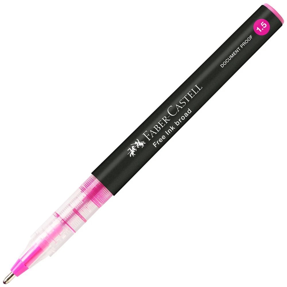 2 Faber Castell Free Ink Rollerball Pen 1.5 mm Pink, 2 of 4