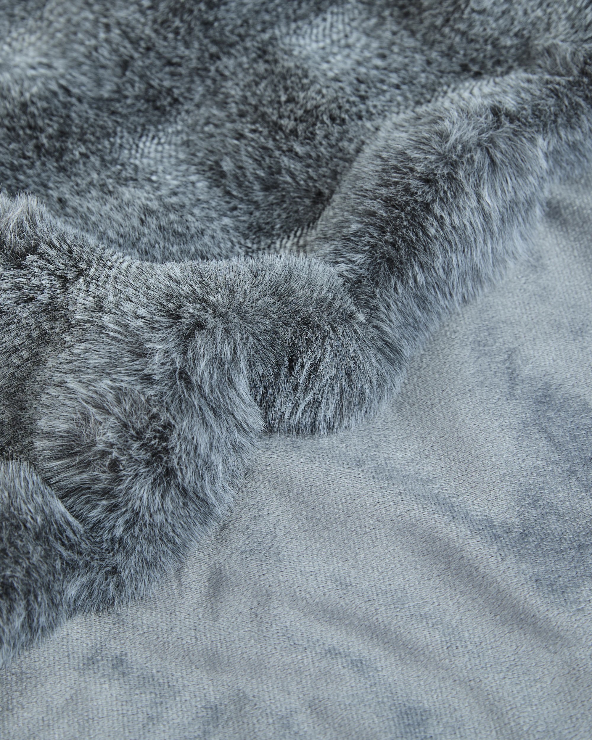 2 Target Ella Faux Fur Throw - Queen Bed - Grey, 2 of 3