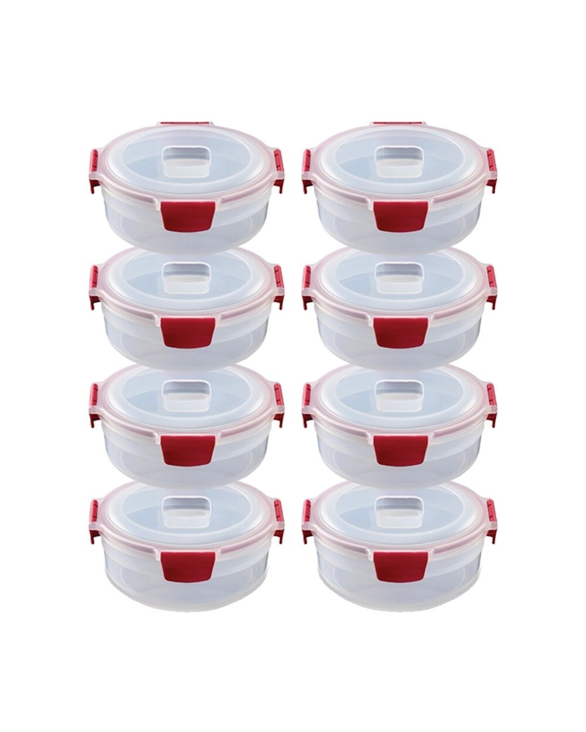 1 Joseph Joseph 2x 4pc Nest Lock Round Airtight Leakproof Food Storage Container - Red, 1 of 7