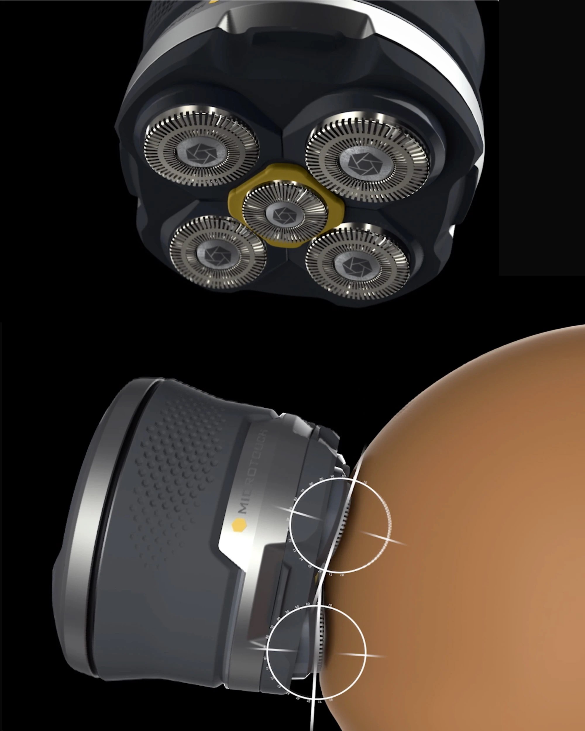 3 MicroTouch Titanium Head Shaver Adjusts To Every Contour & Curve of Your Head, 3 of 6