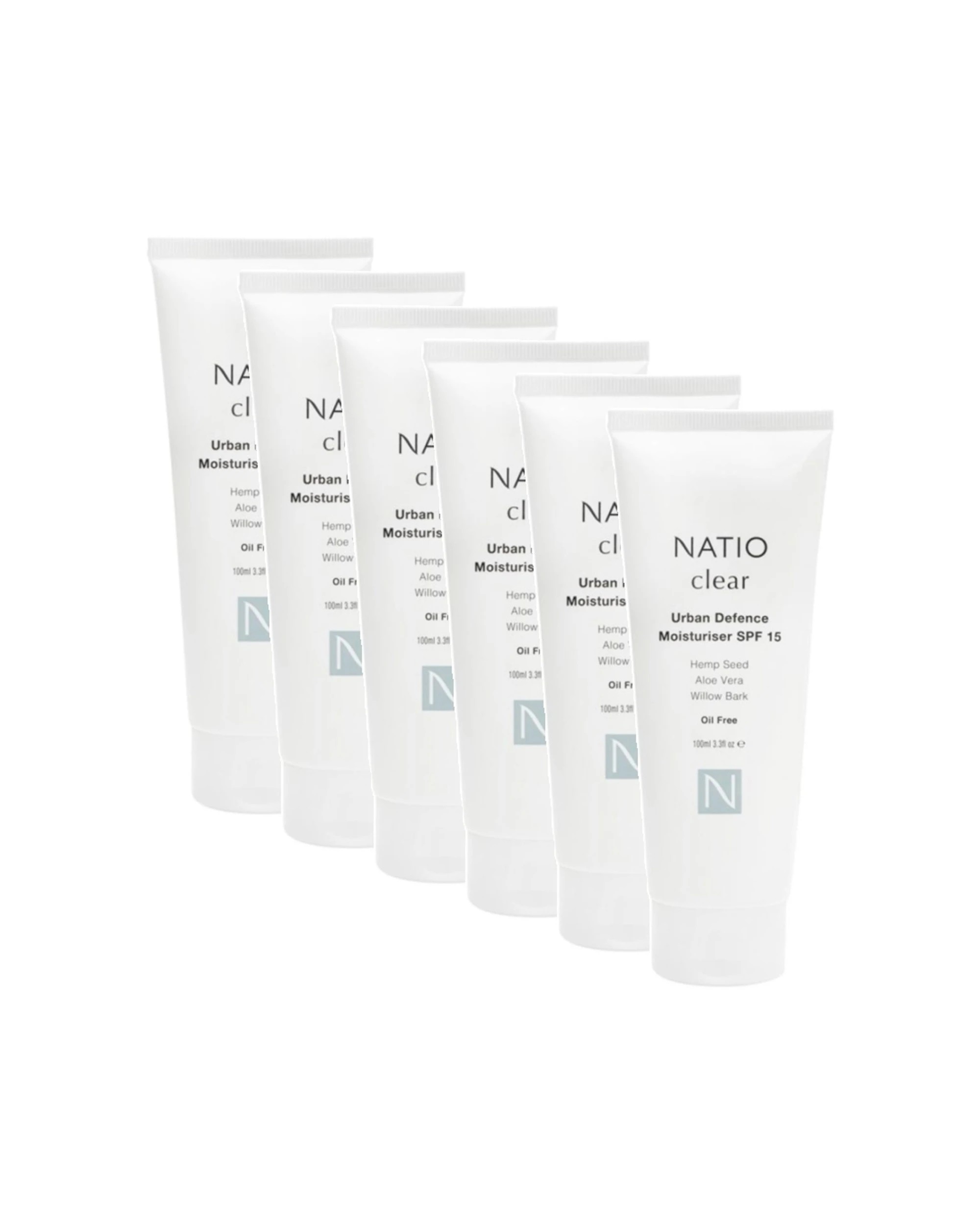 1 Natio 6PK Moisturiser Urban Defence Aloe Vera Willow Bark Oil 100ml - White, 1 of 2