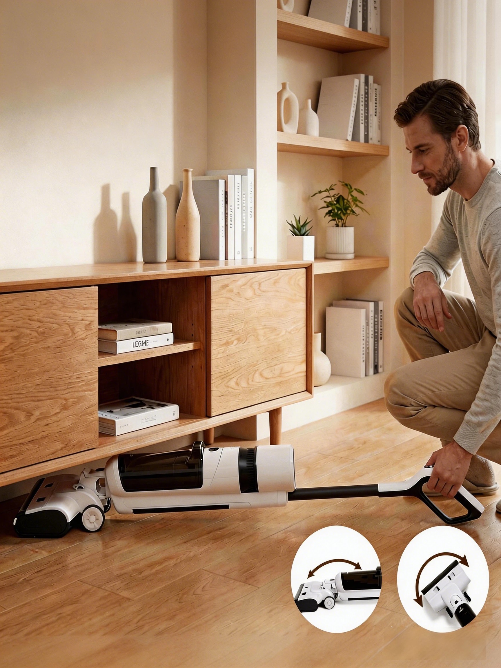 3 Advwin Cordless Smart Wet Dry Vacuum Cleaner 180° Lie-Flat For Hard Floor - White, 3 of 6